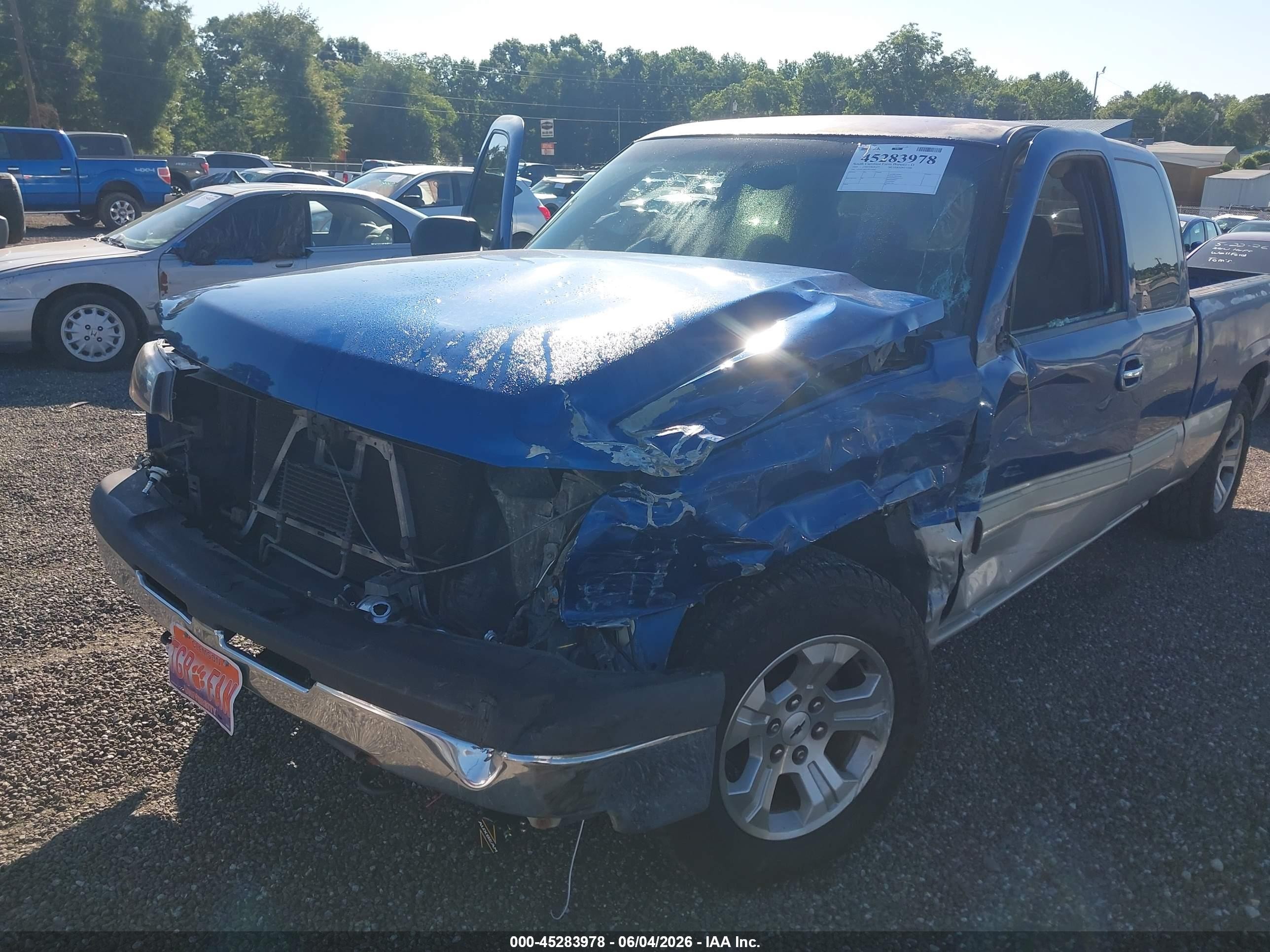 2004 Chevrolet Silverado 1500 Ls Blue vin: 1GCEC19T14Z329095