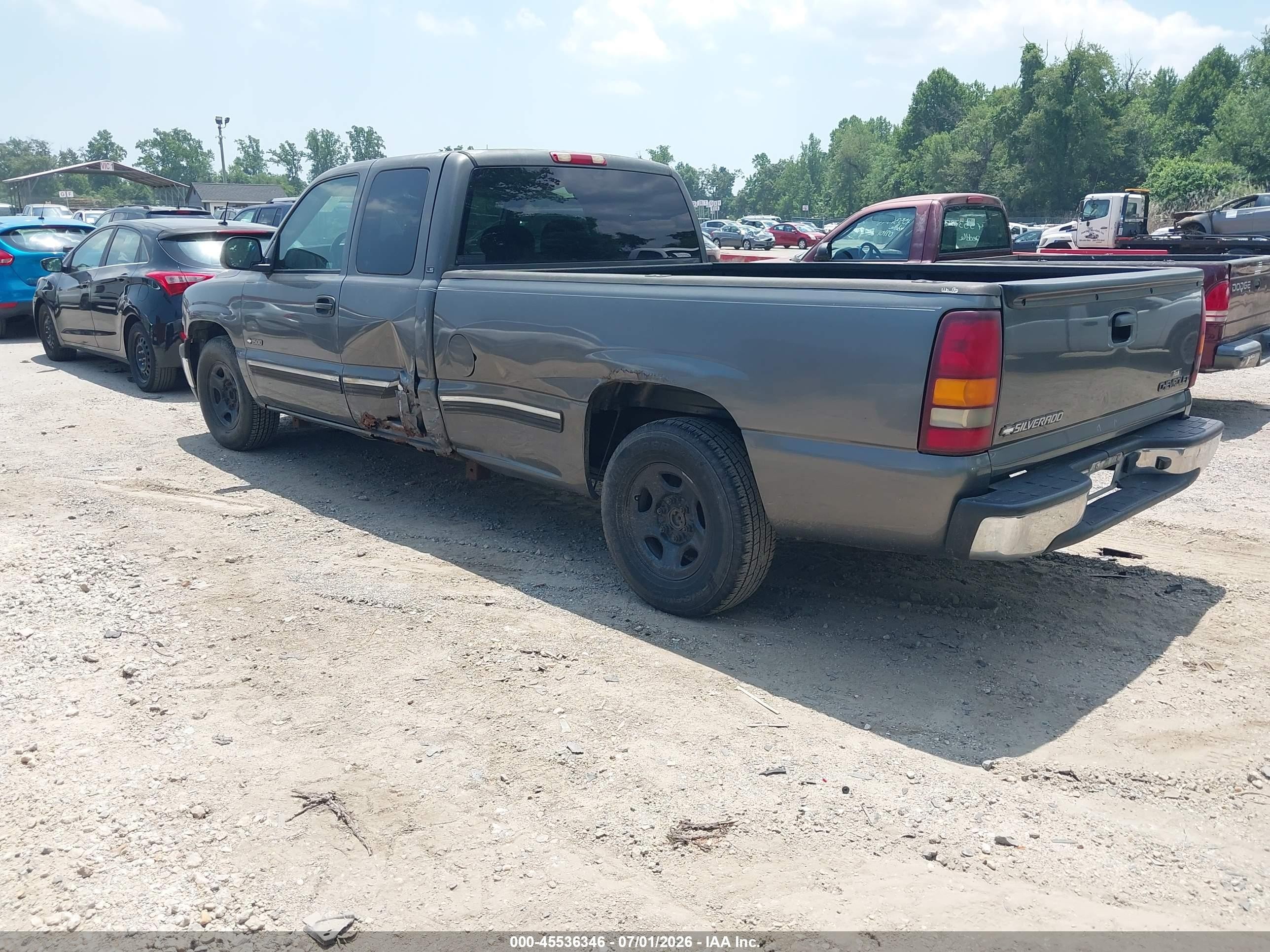 2002 Chevrolet Silverado 1500 Ls Gray vin: 1GCEC19T22E168647