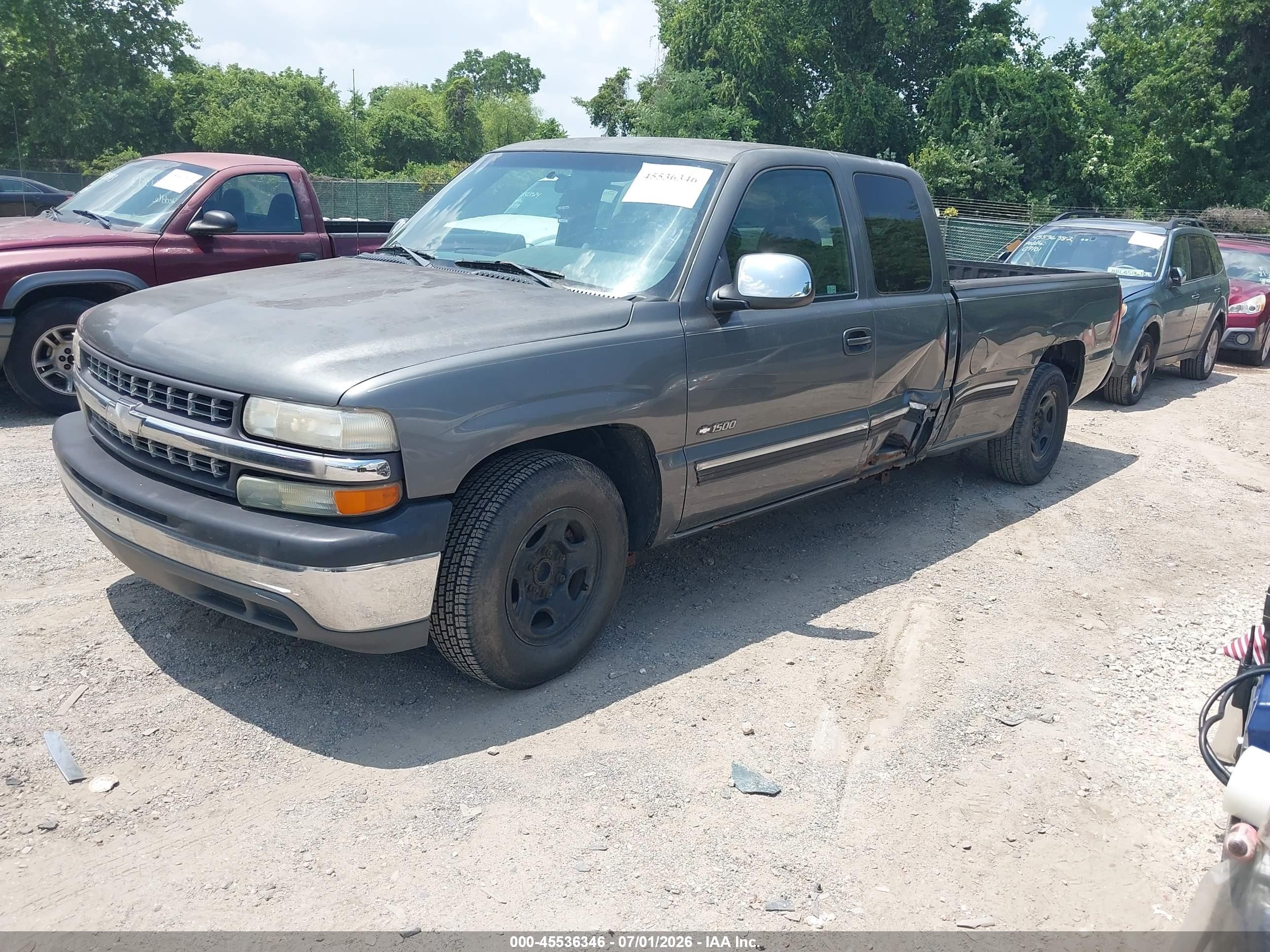 2002 Chevrolet Silverado 1500 Ls Gray vin: 1GCEC19T22E168647