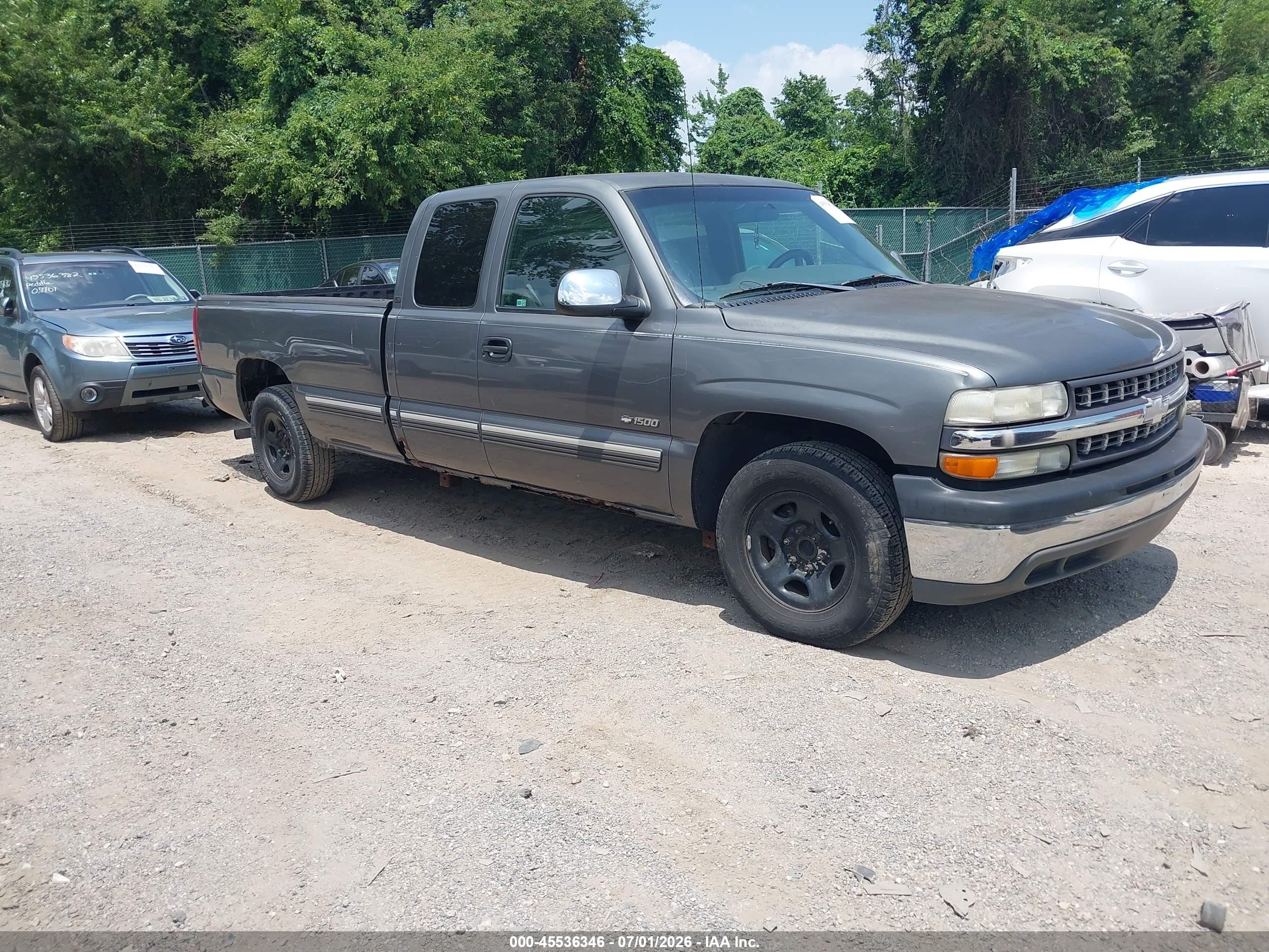 2002 Chevrolet Silverado 1500 Ls Gray vin: 1GCEC19T22E168647