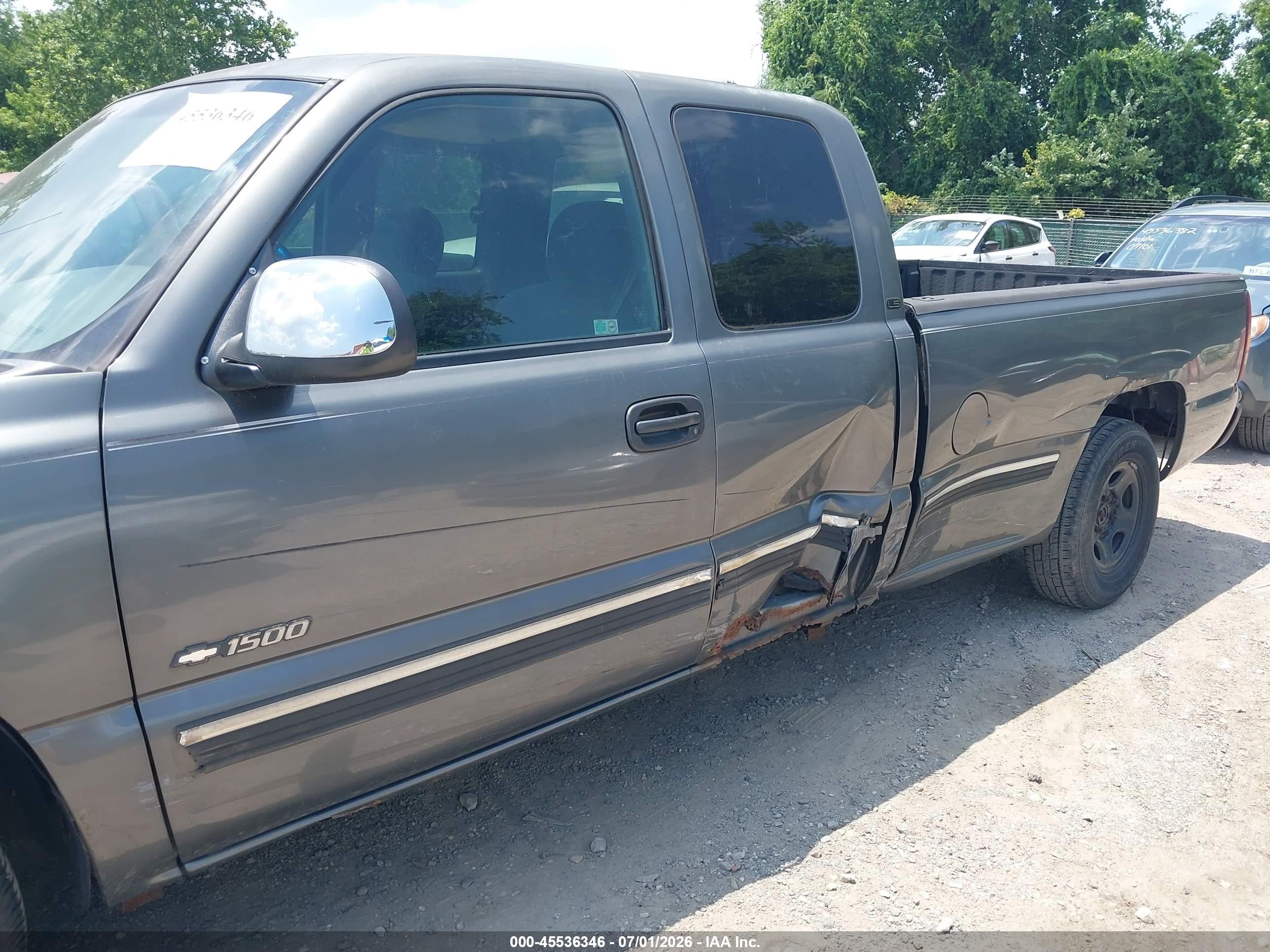 2002 Chevrolet Silverado 1500 Ls Gray vin: 1GCEC19T22E168647