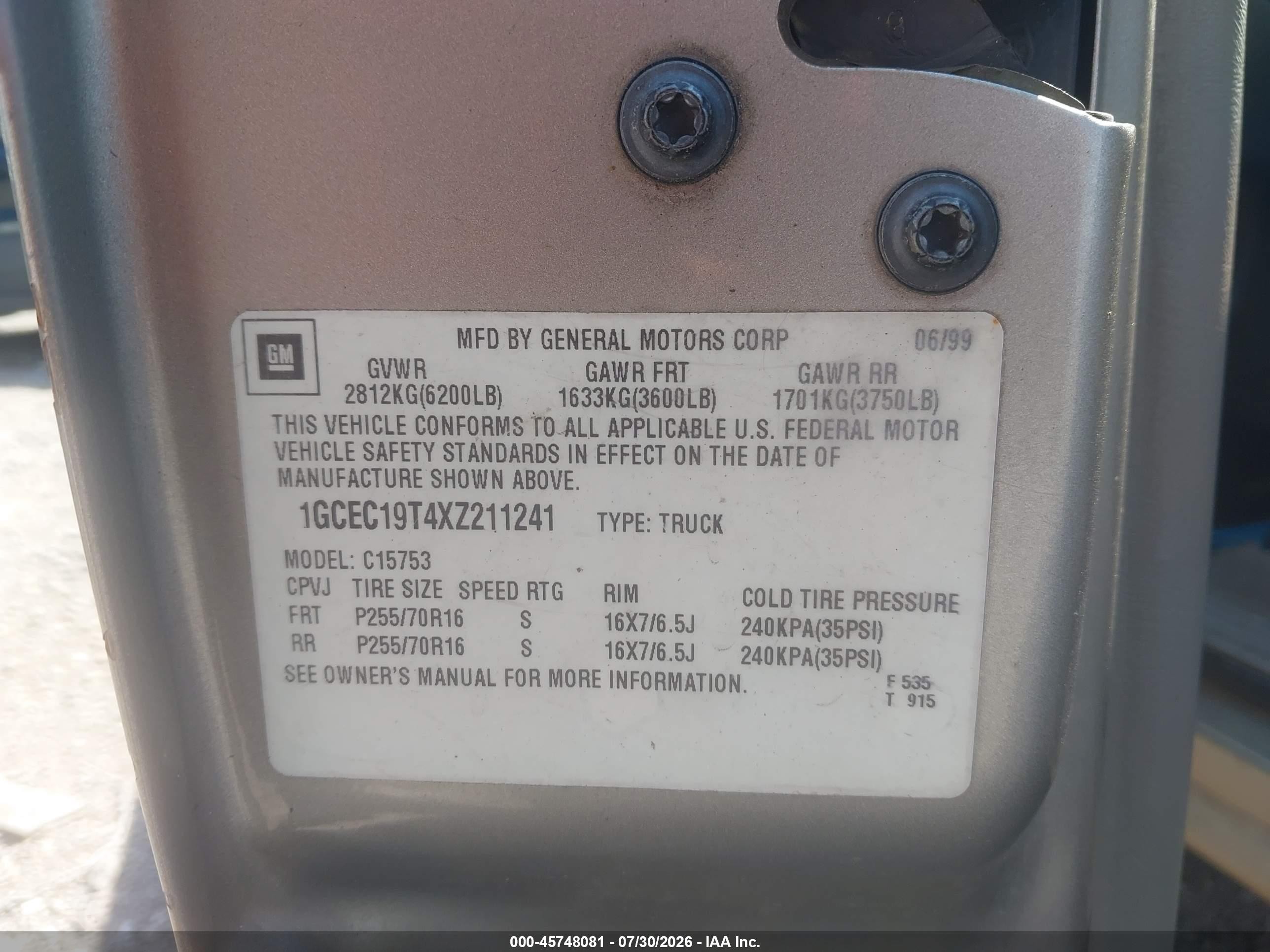 1999 Chevrolet Silverado 1500 Ls Tan vin: 1GCEC19T4XZ211241