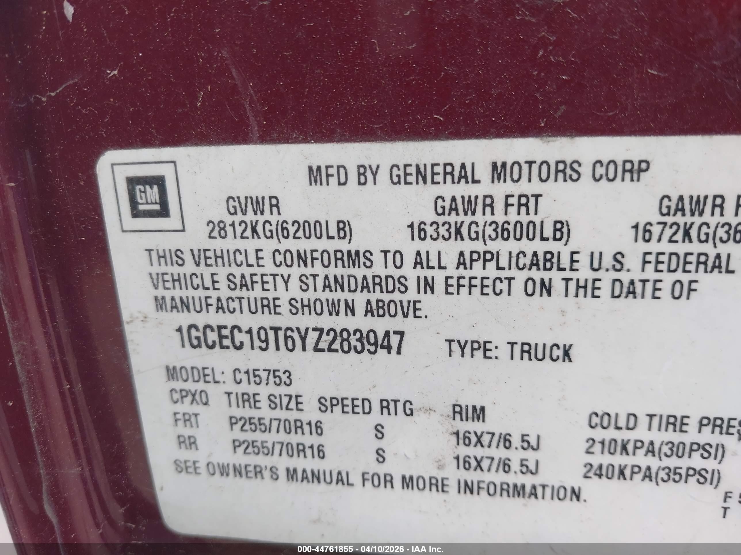 2000 Chevrolet Silverado 1500 Ls Maroon vin: 1GCEC19T6YZ283947