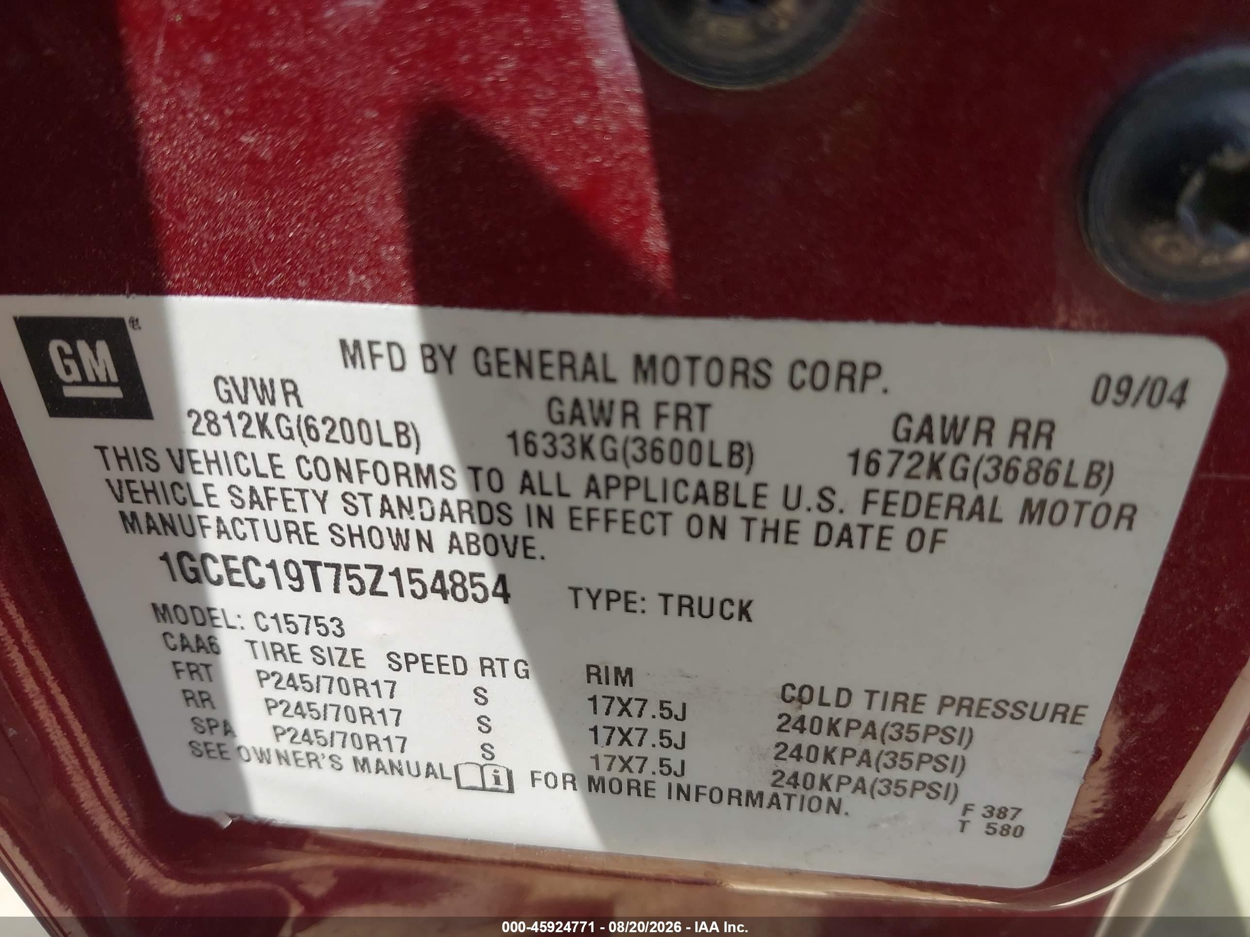 2005 Chevrolet Silverado 1500 Lt Maroon vin: 1GCEC19T75Z154854