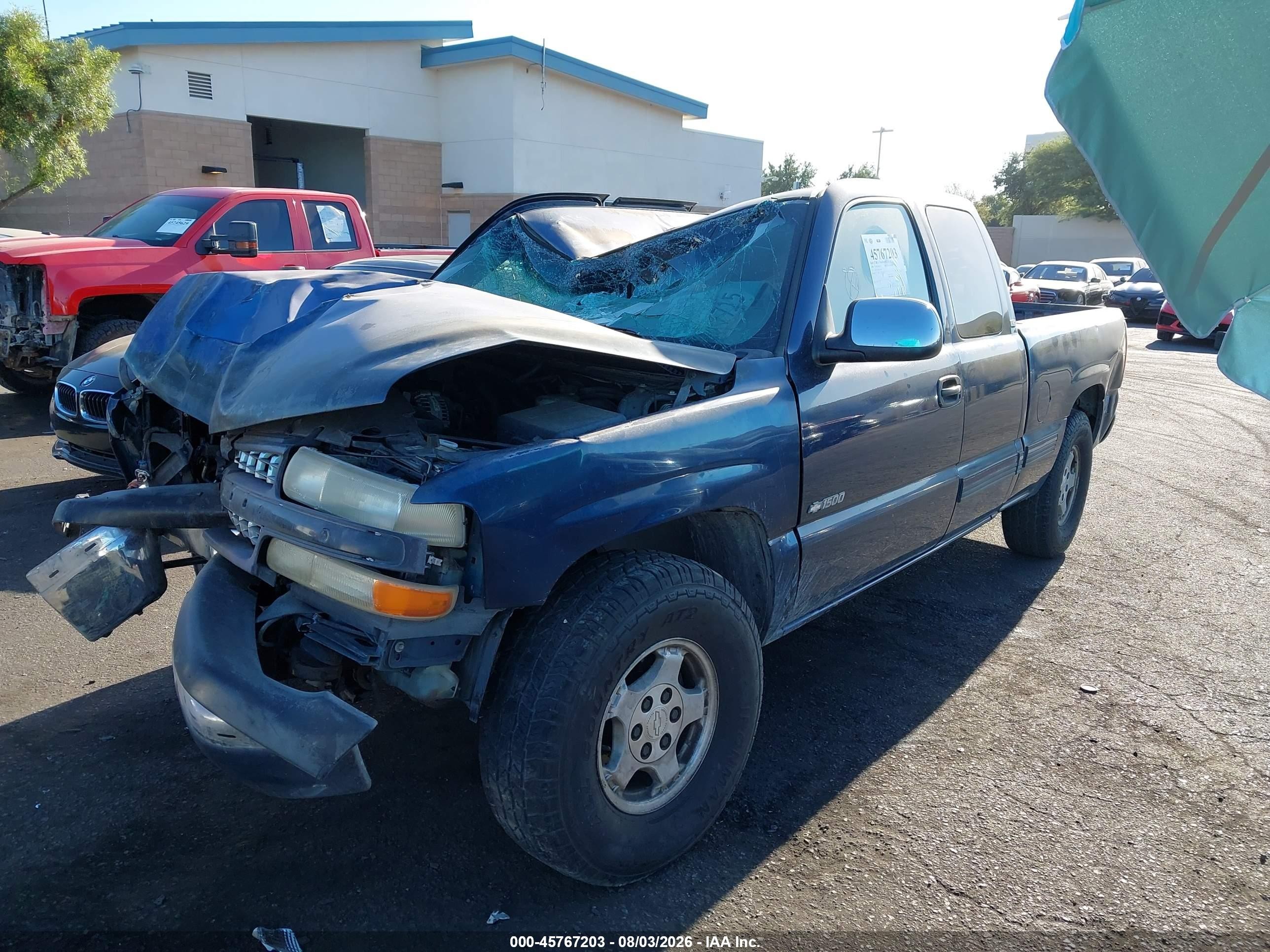 2000 Chevrolet Silverado 1500 Ls Синий vin: 1GCEC19T8YZ283965