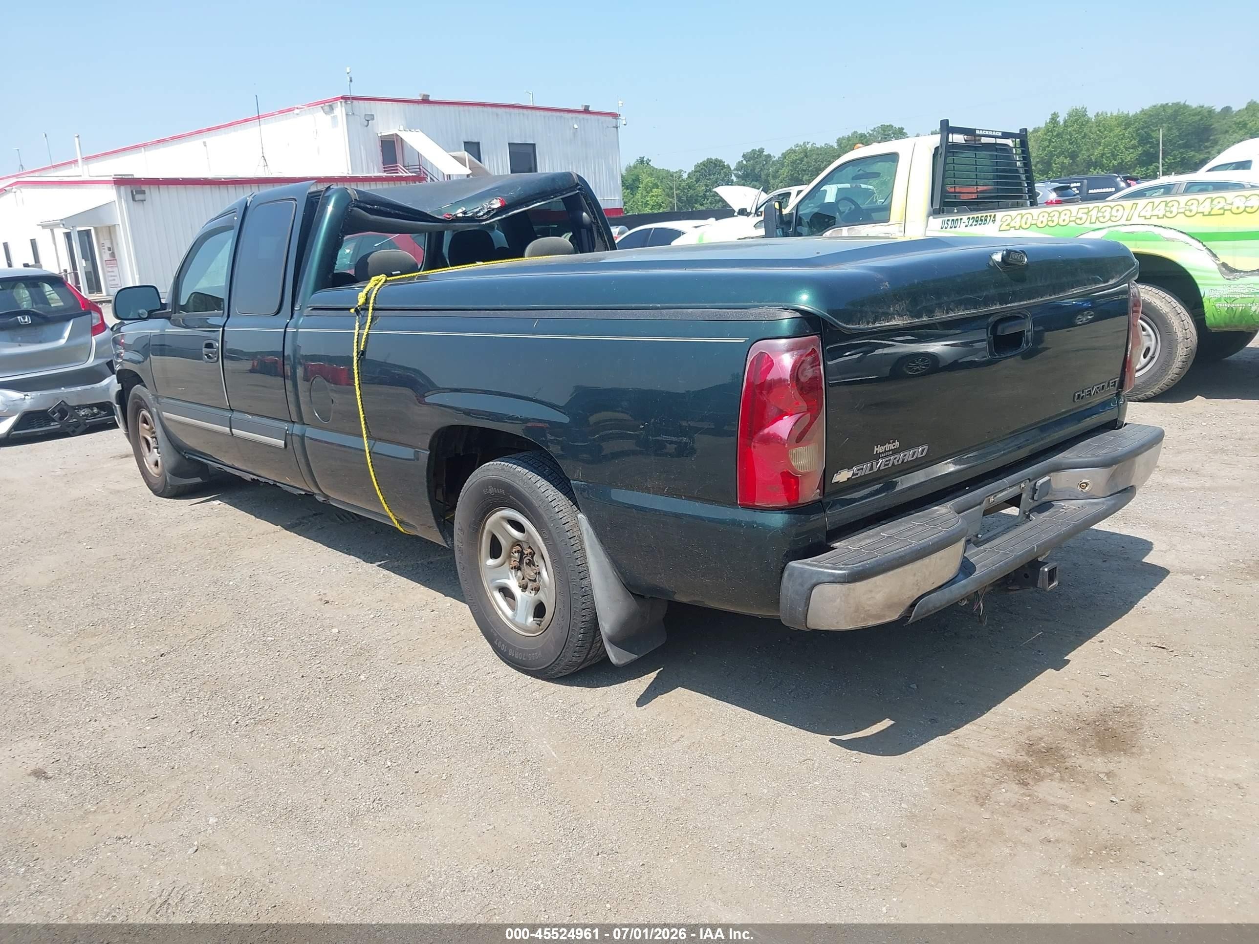 2003 Chevrolet Silverado 1500 Ls Green vin: 1GCEC19V23E341554