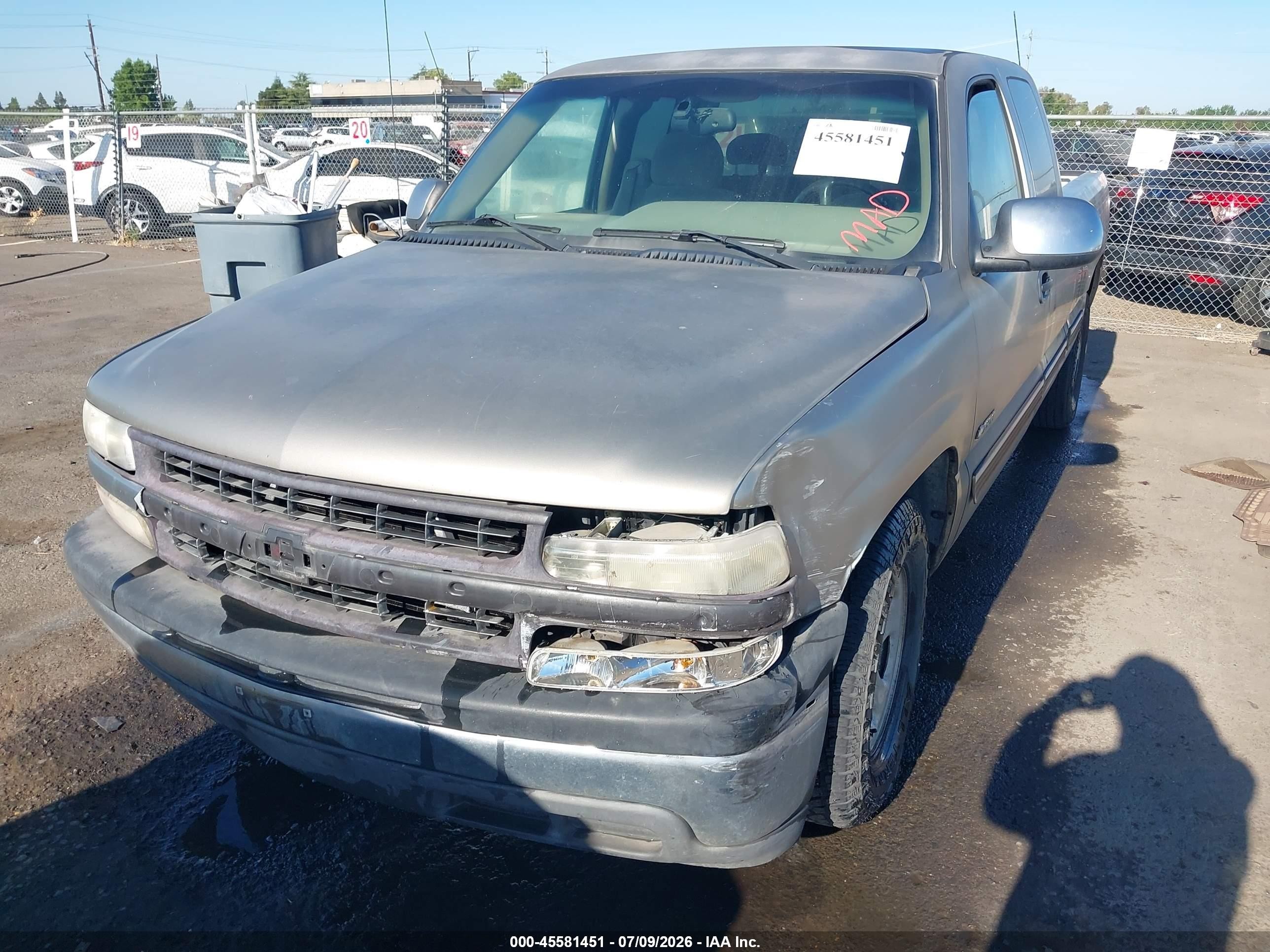 2001 Chevrolet Silverado 1500 Ls Gray vin: 1GCEC19V41Z157979