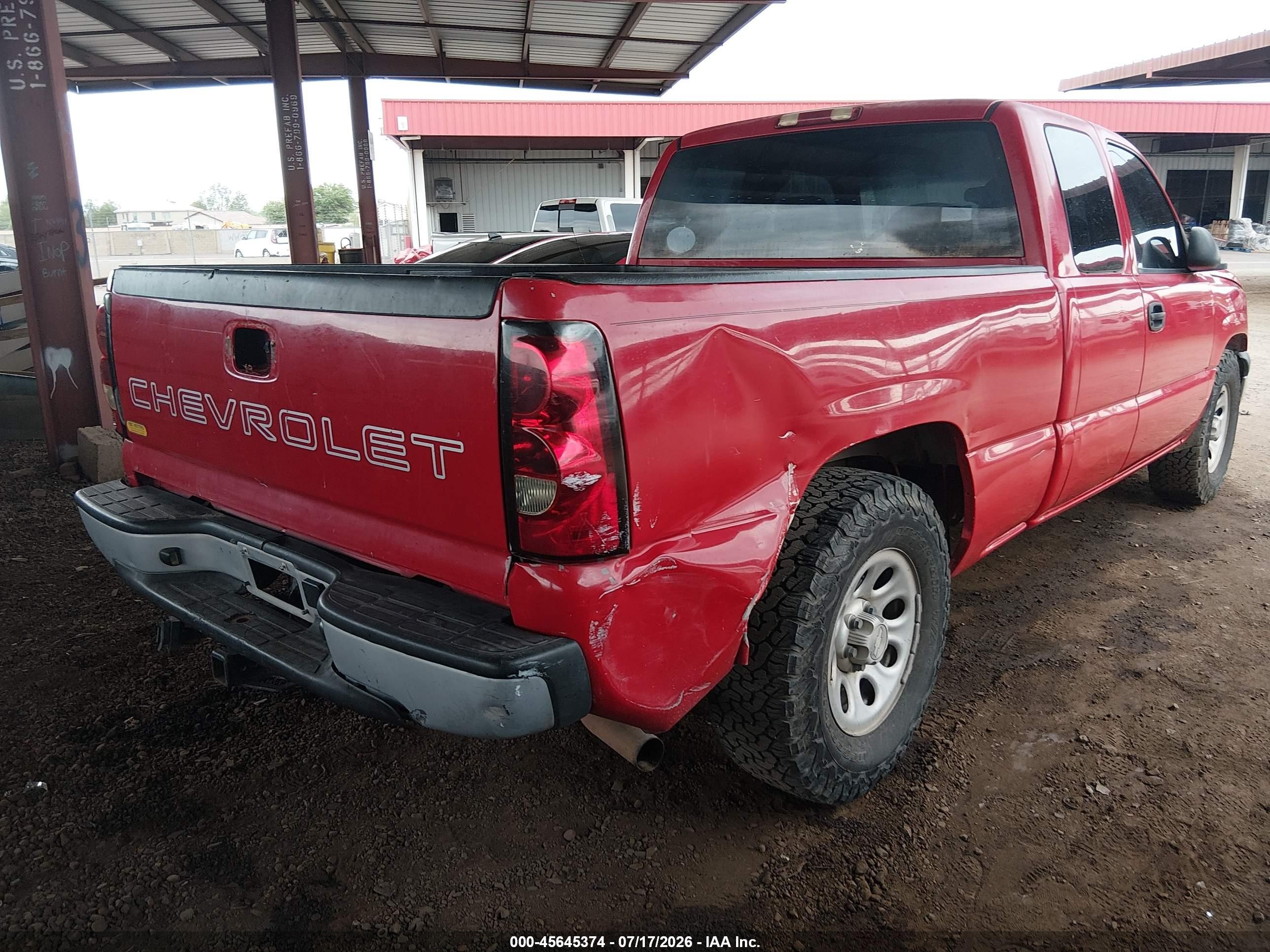2007 Chevrolet Silverado 1500 Classic Work Truck Red vin: 1GCEC19X17Z121886