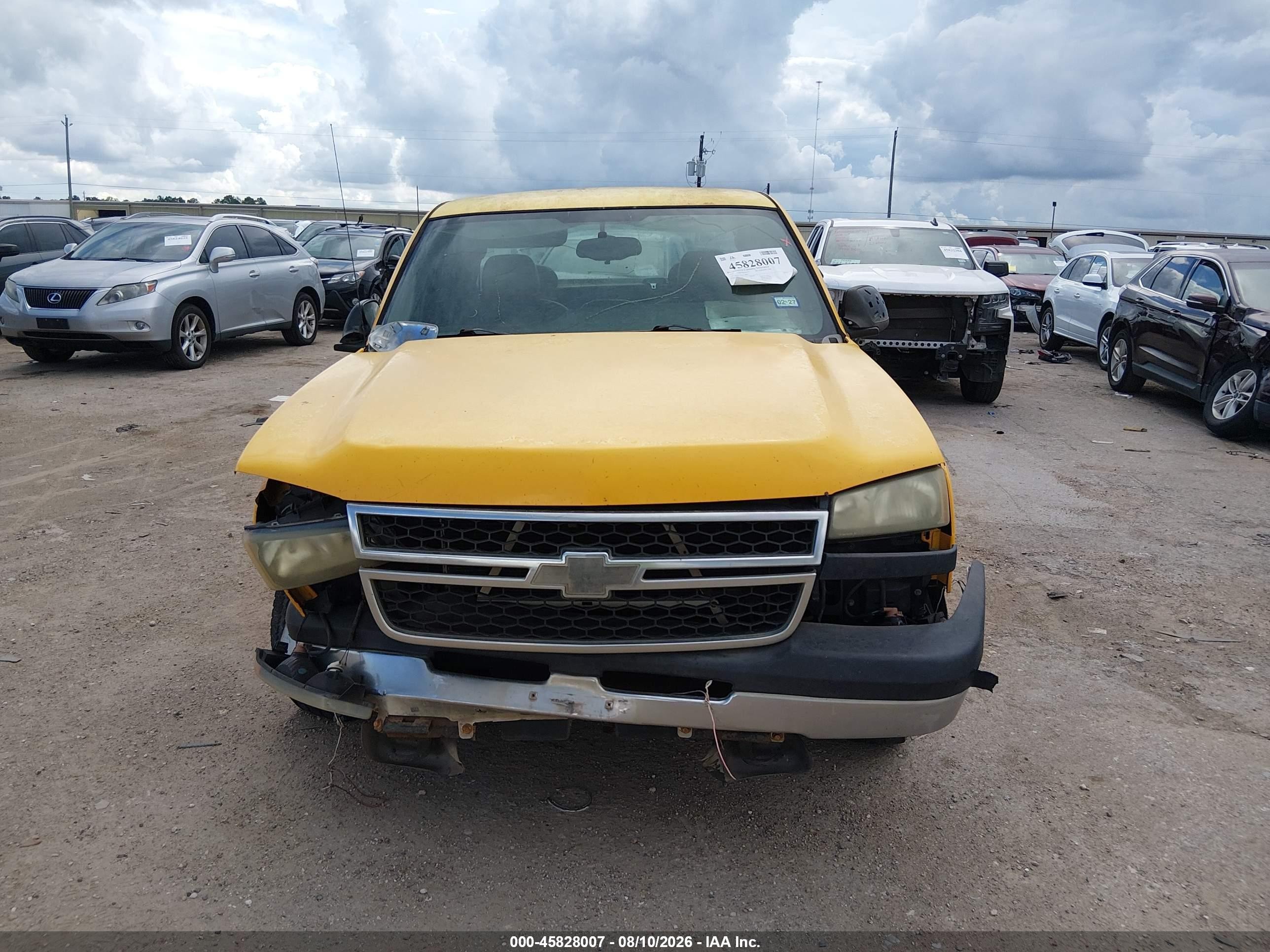 2006 Chevrolet Silverado 1500 Work Truck Yellow vin: 1GCEC19X66Z258837