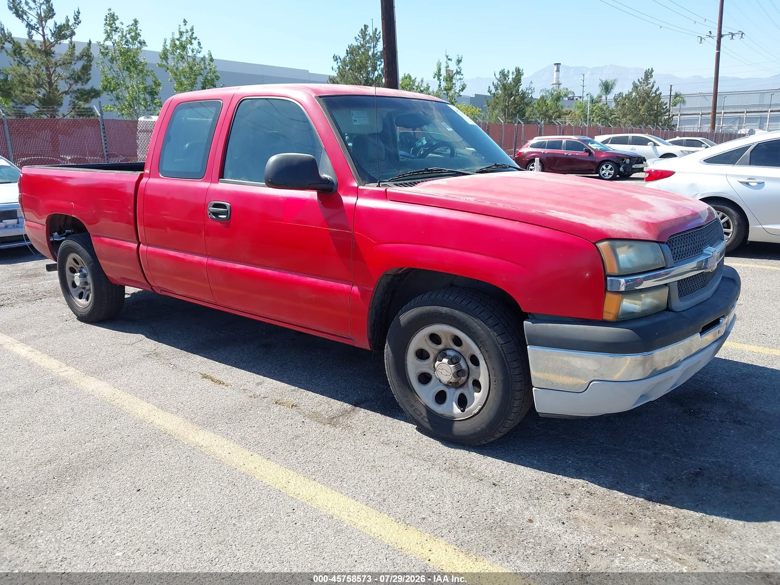 2005 Chevrolet Silverado 1500 Work Truck Red vin: 1GCEC19X85Z315487