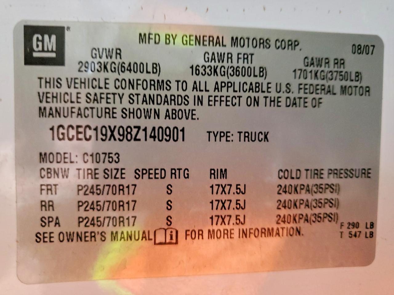 2008 Chevrolet Silverado C1500 White vin: 1GCEC19X98Z140901