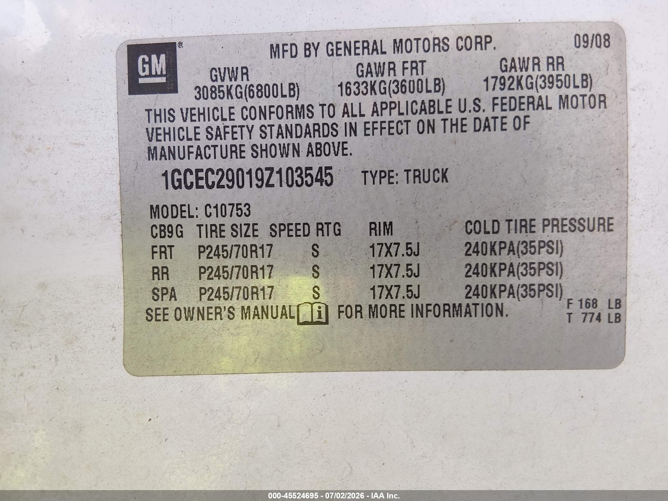 2009 Chevrolet Silverado 1500 Lt White vin: 1GCEC29019Z103545