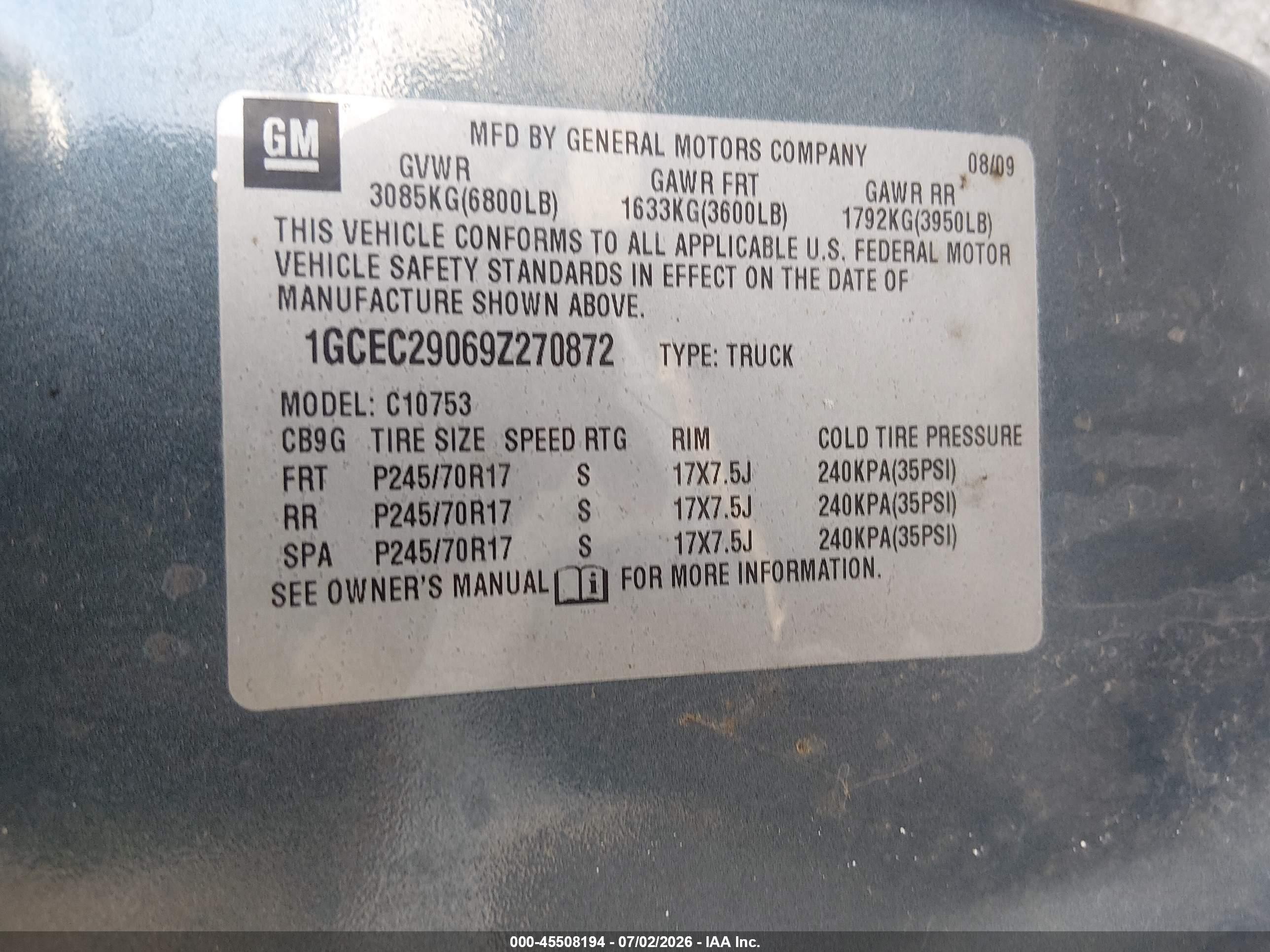 2009 Chevrolet Silverado 1500 Lt Gray vin: 1GCEC29069Z270872