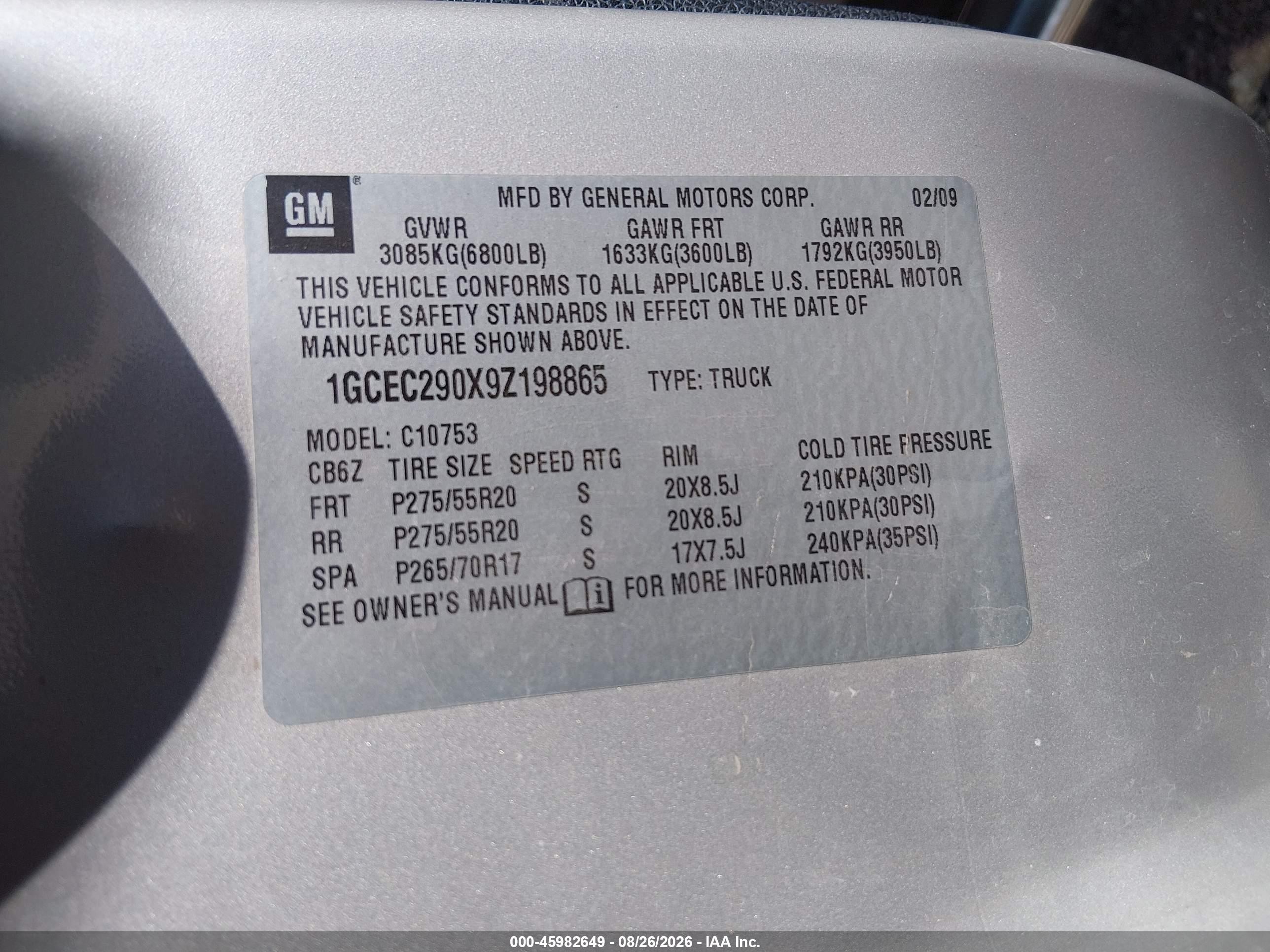 2009 Chevrolet Silverado 1500 Lt Beige vin: 1GCEC290X9Z198865