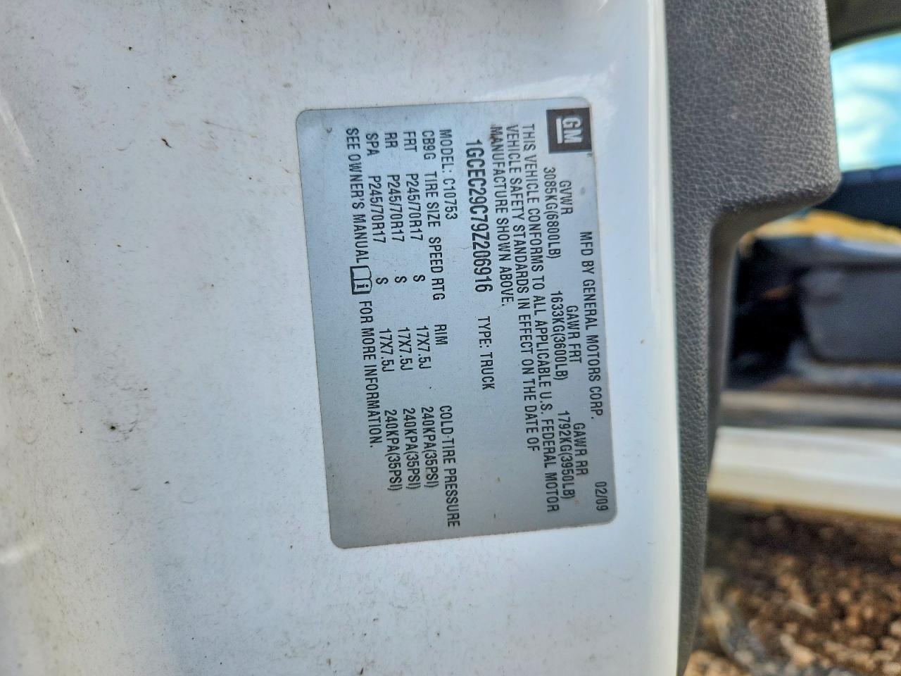 2009 Chevrolet Silverado C1500 Lt White vin: 1GCEC29C79Z206916