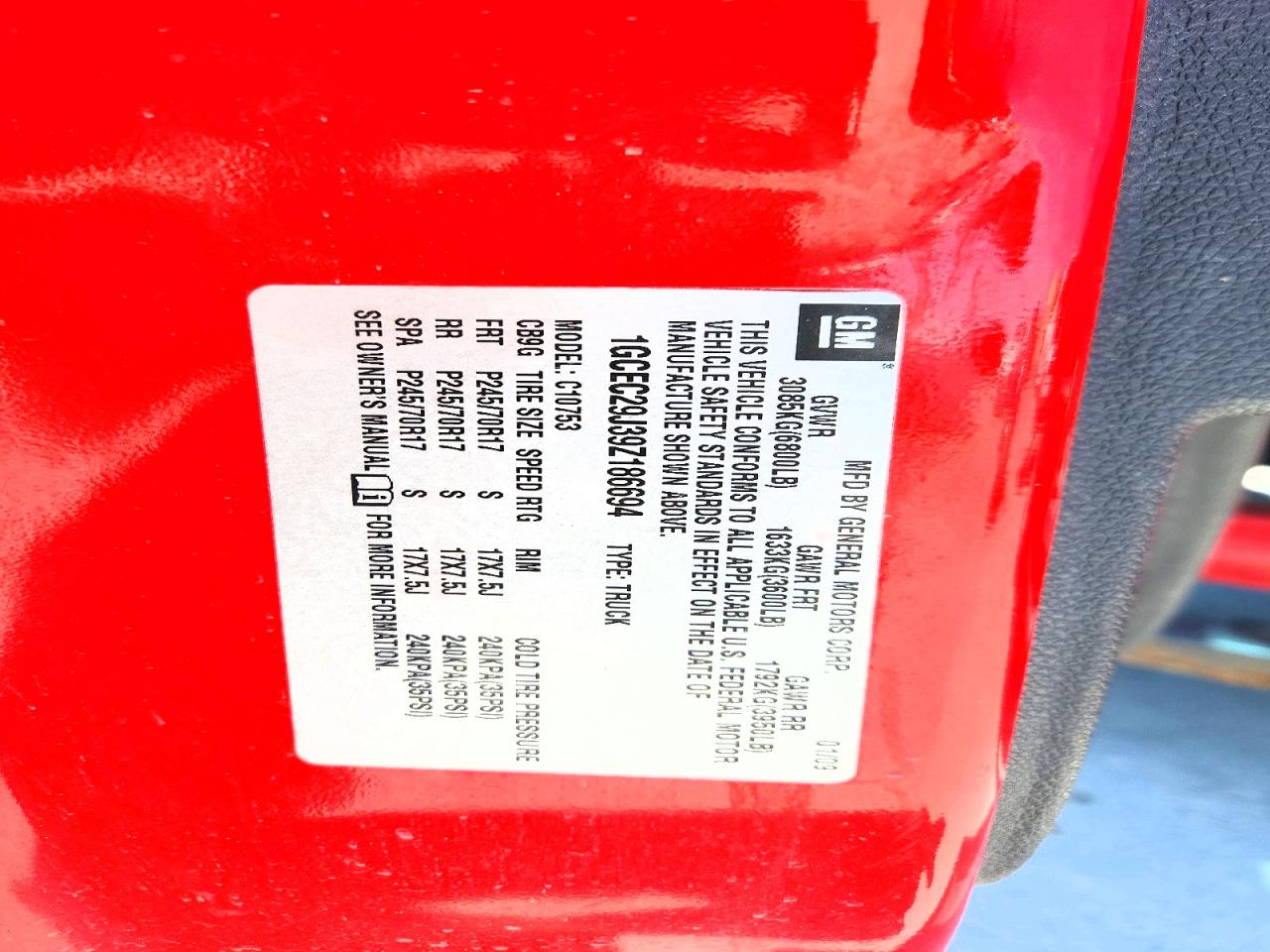 2009 Chevrolet Silverado C1500 Lt Red vin: 1GCEC29J39Z186694