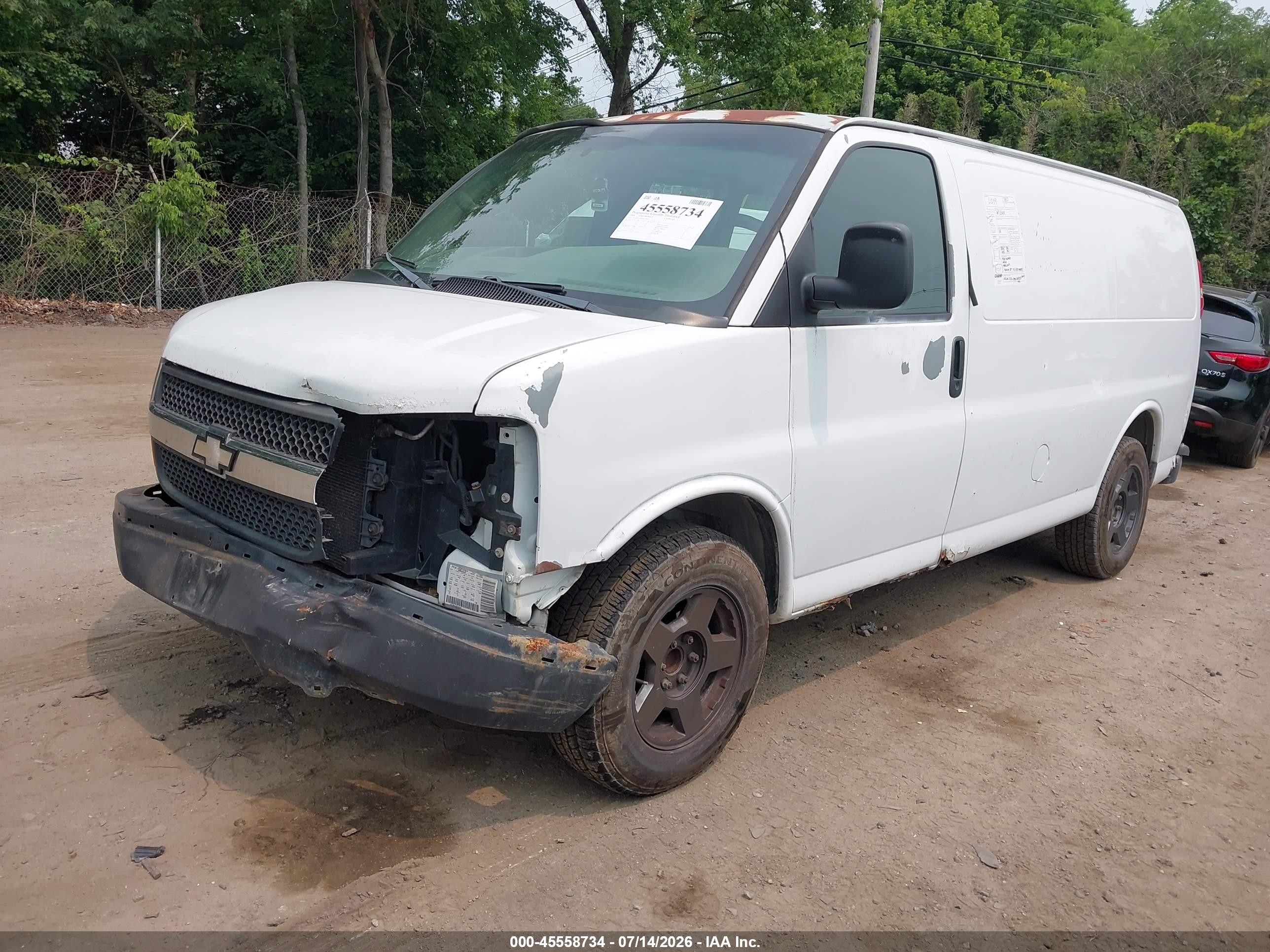 2006 Chevrolet Express Work Van White vin: 1GCEG15X661174607
