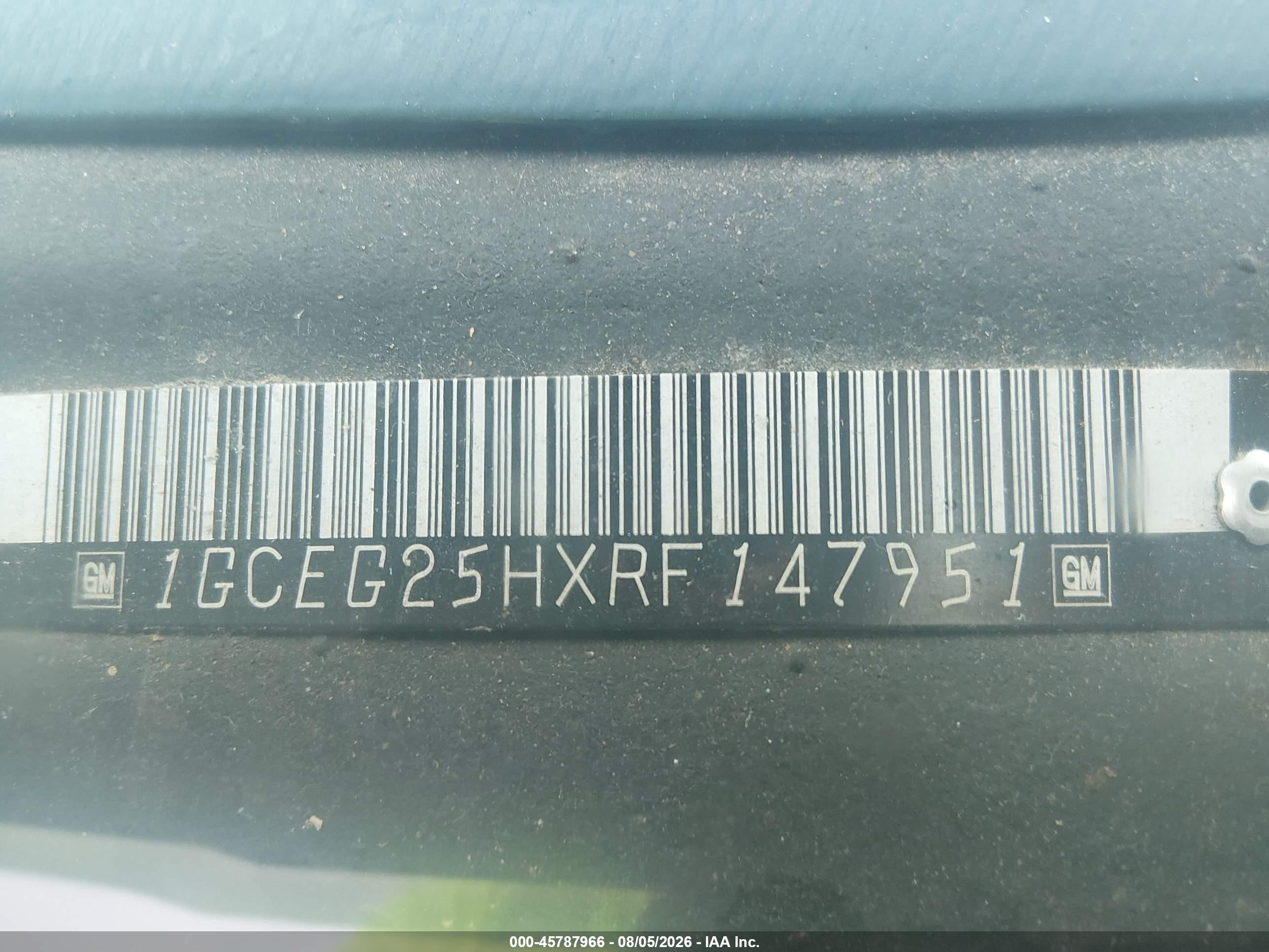 1994 Chevrolet G20   Gray vin: 1GCEG25HXRF147951