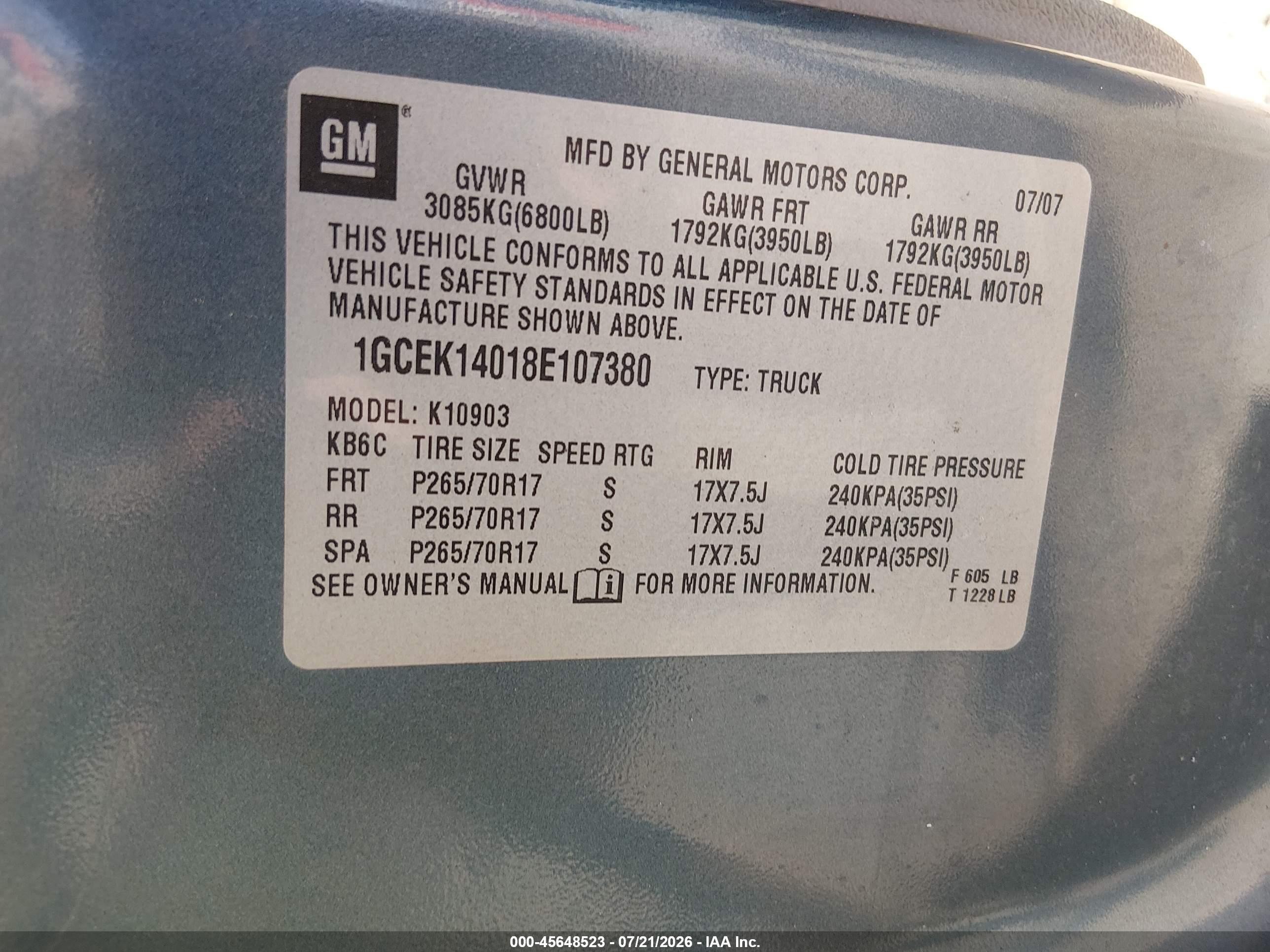 2008 Chevrolet Silverado 1500 Work Truck Blue vin: 1GCEK14018E107380