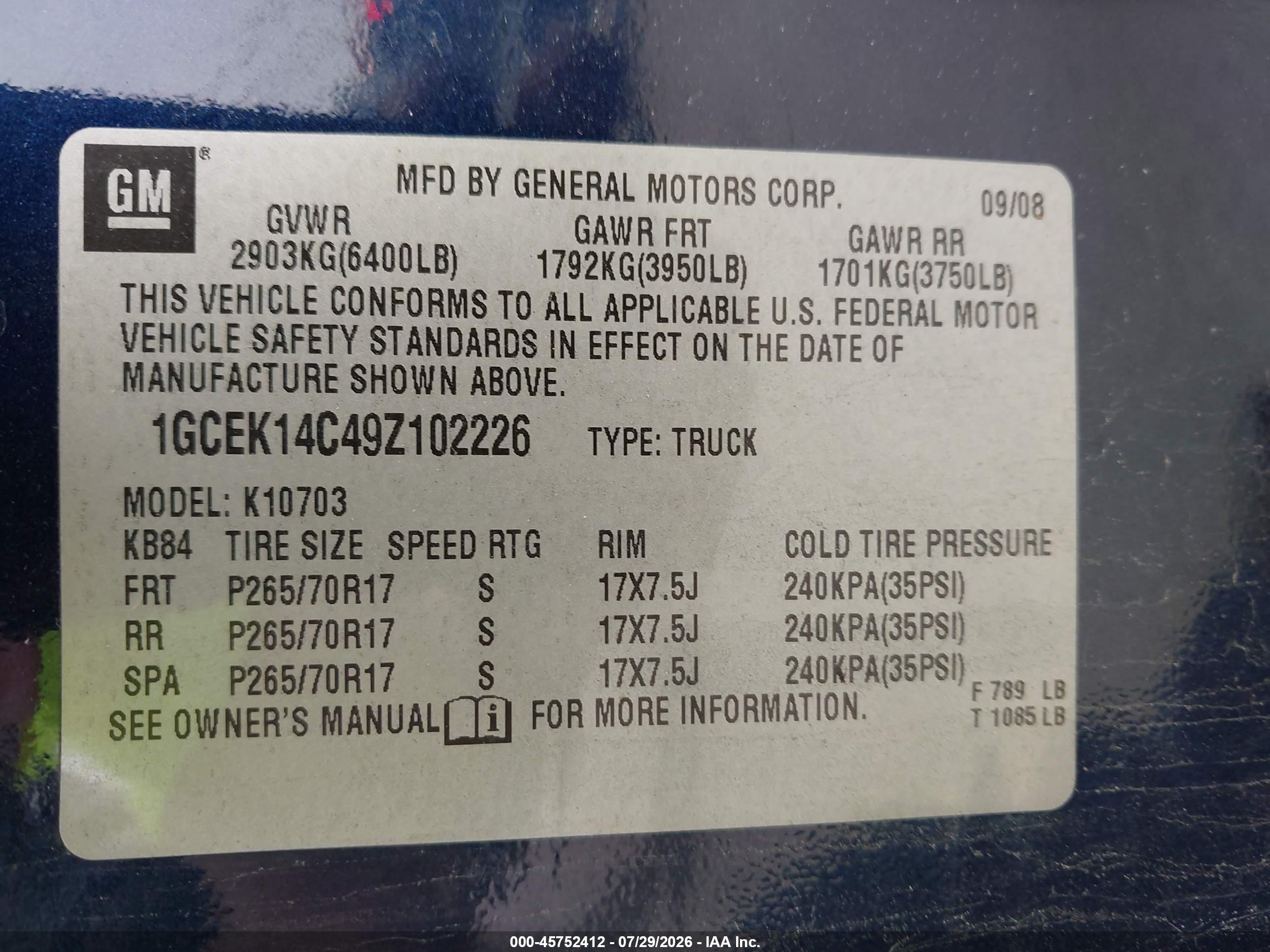 2009 Chevrolet Silverado 1500 Work Truck Blue vin: 1GCEK14C49Z102226