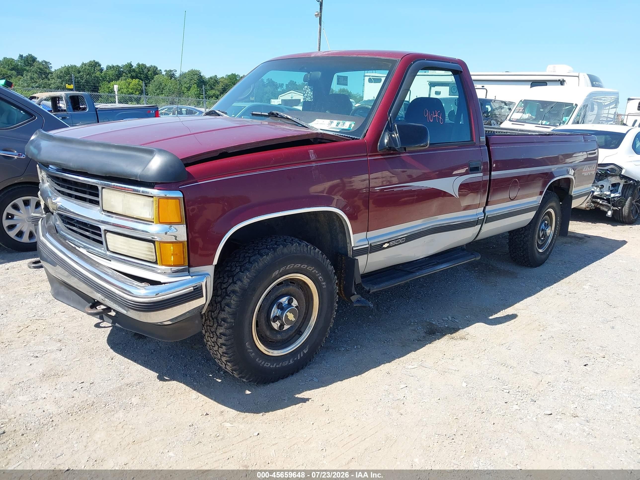 1995 Chevrolet Gmt-400 K1500 Maroon vin: 1GCEK14H1SE245157