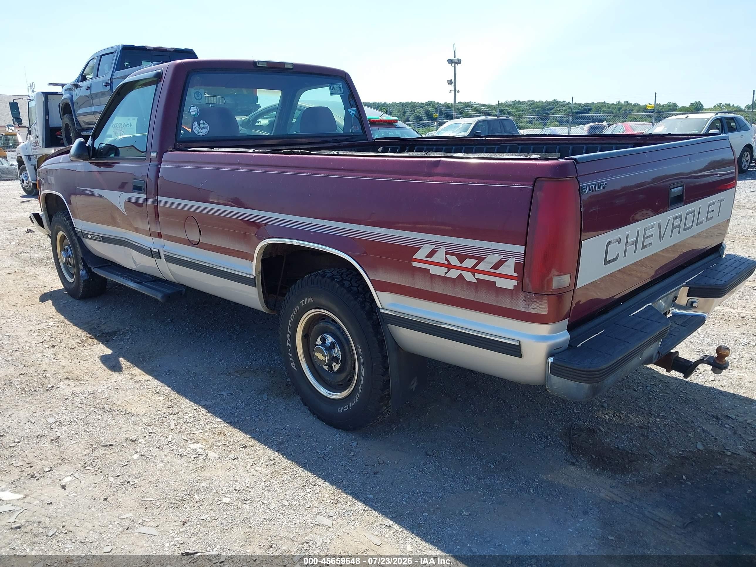1995 Chevrolet Gmt-400 K1500 Maroon vin: 1GCEK14H1SE245157