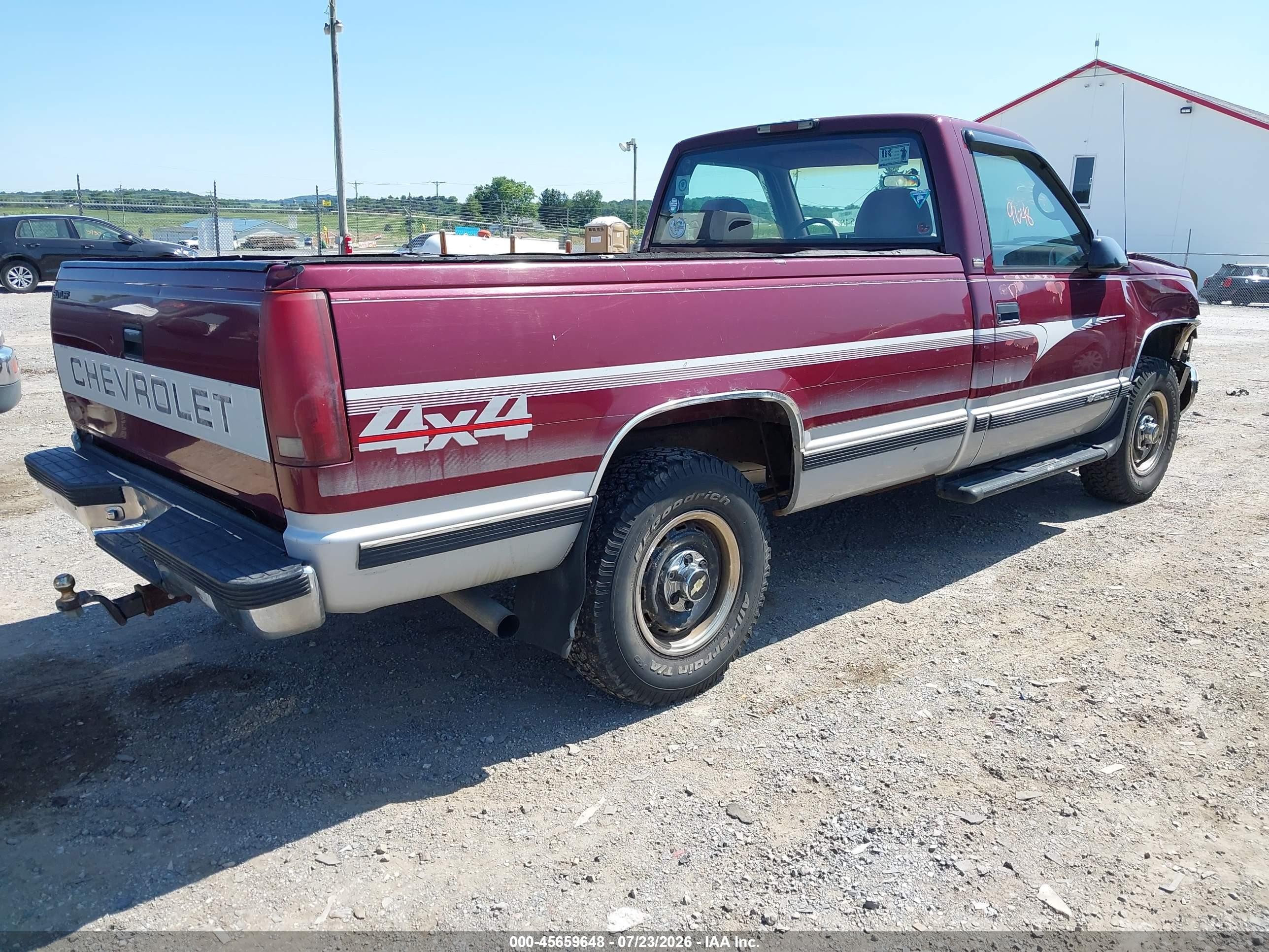 1995 Chevrolet Gmt-400 K1500 Maroon vin: 1GCEK14H1SE245157