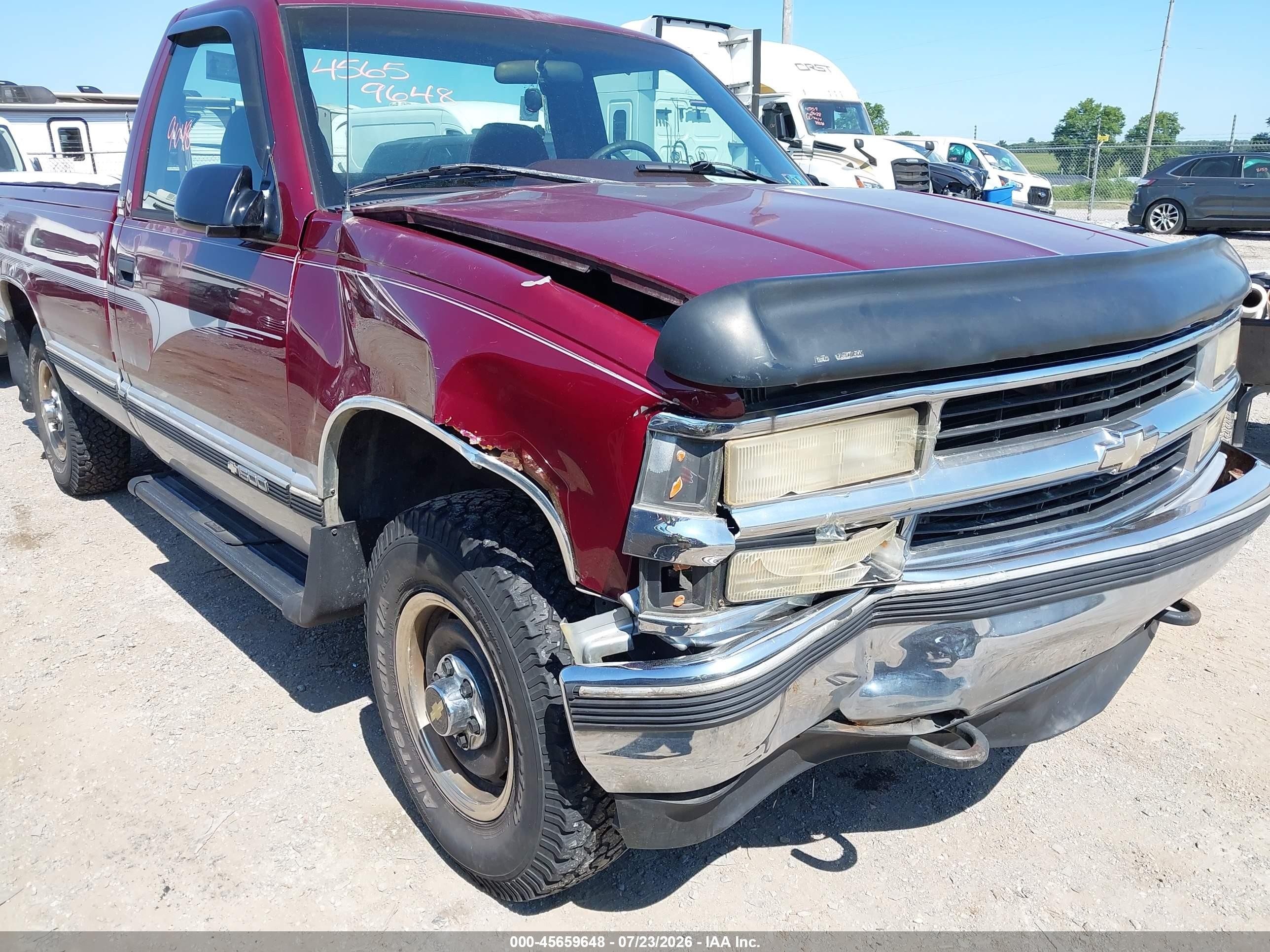 1995 Chevrolet Gmt-400 K1500 Maroon vin: 1GCEK14H1SE245157