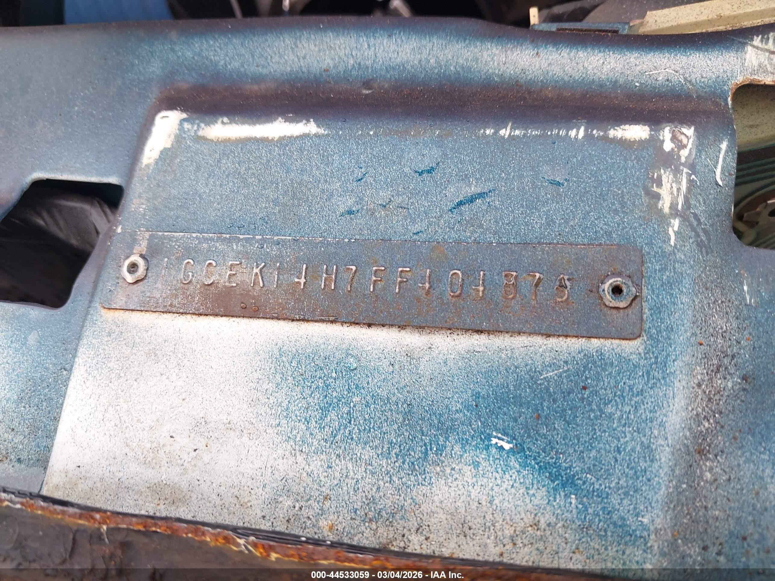 1985 Chevrolet K10 Blue vin: 1GCEK14H7FF404876