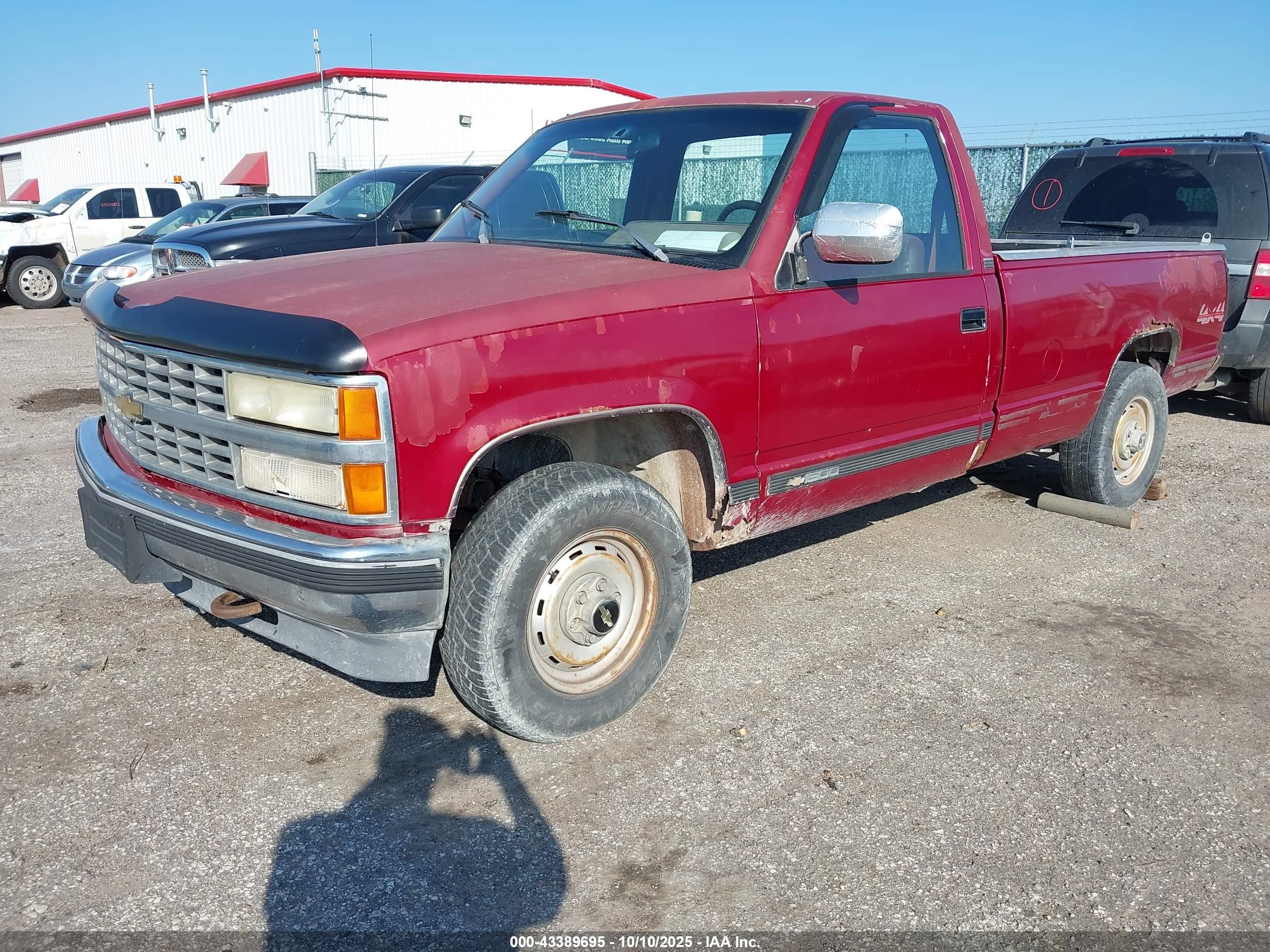1991 Chevrolet Gmt-400 K1500 Red vin: 1GCEK14HXME160420
