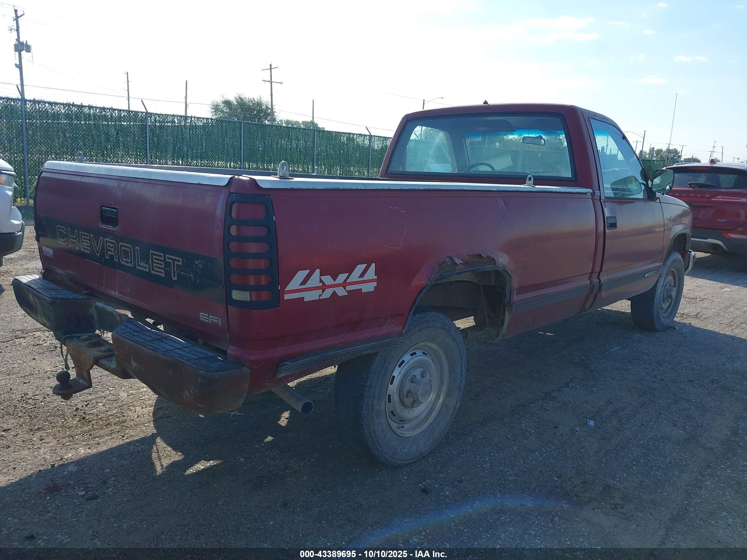 1991 Chevrolet Gmt-400 K1500 Red vin: 1GCEK14HXME160420