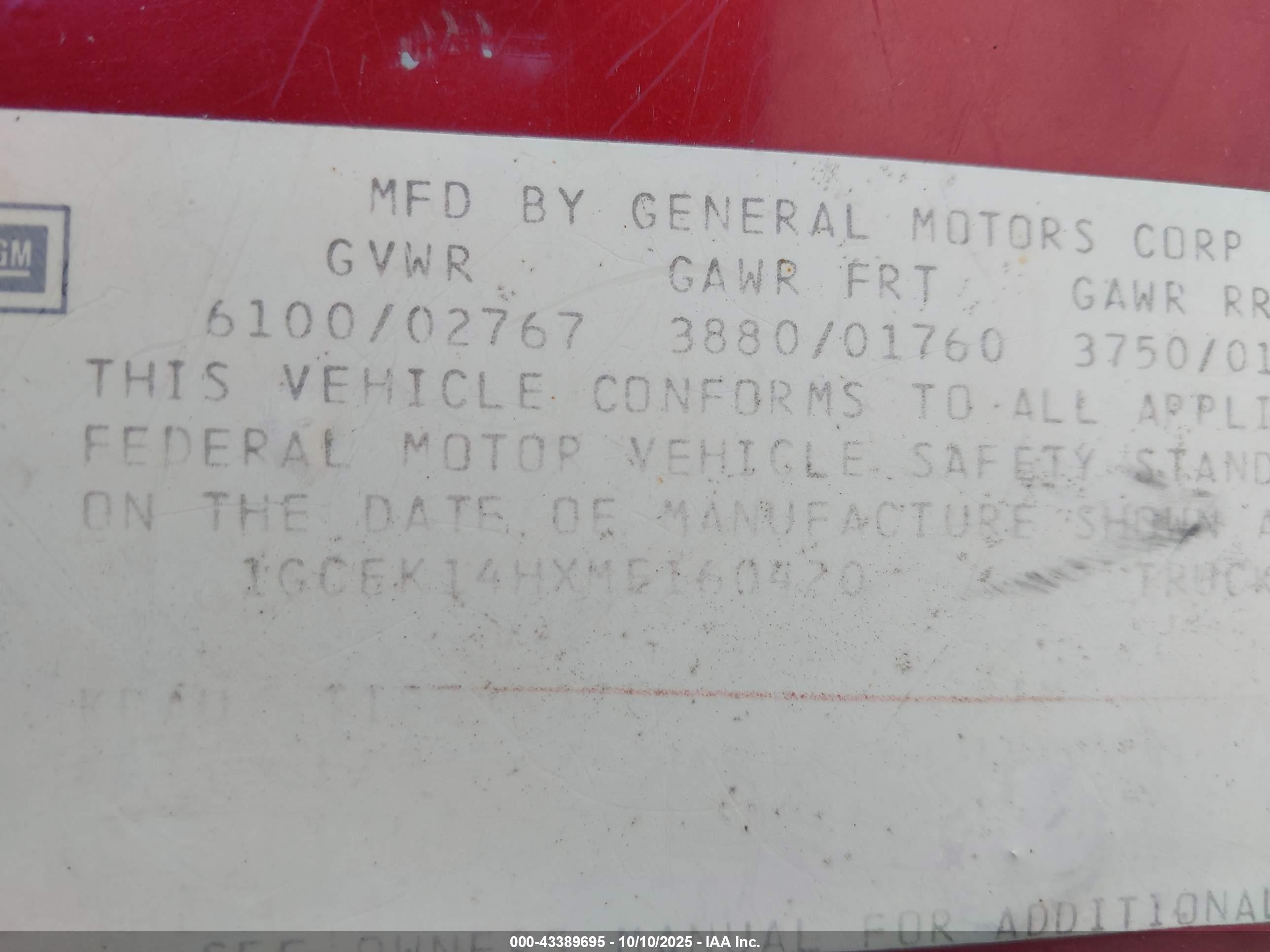 1991 Chevrolet Gmt-400 K1500 Red vin: 1GCEK14HXME160420