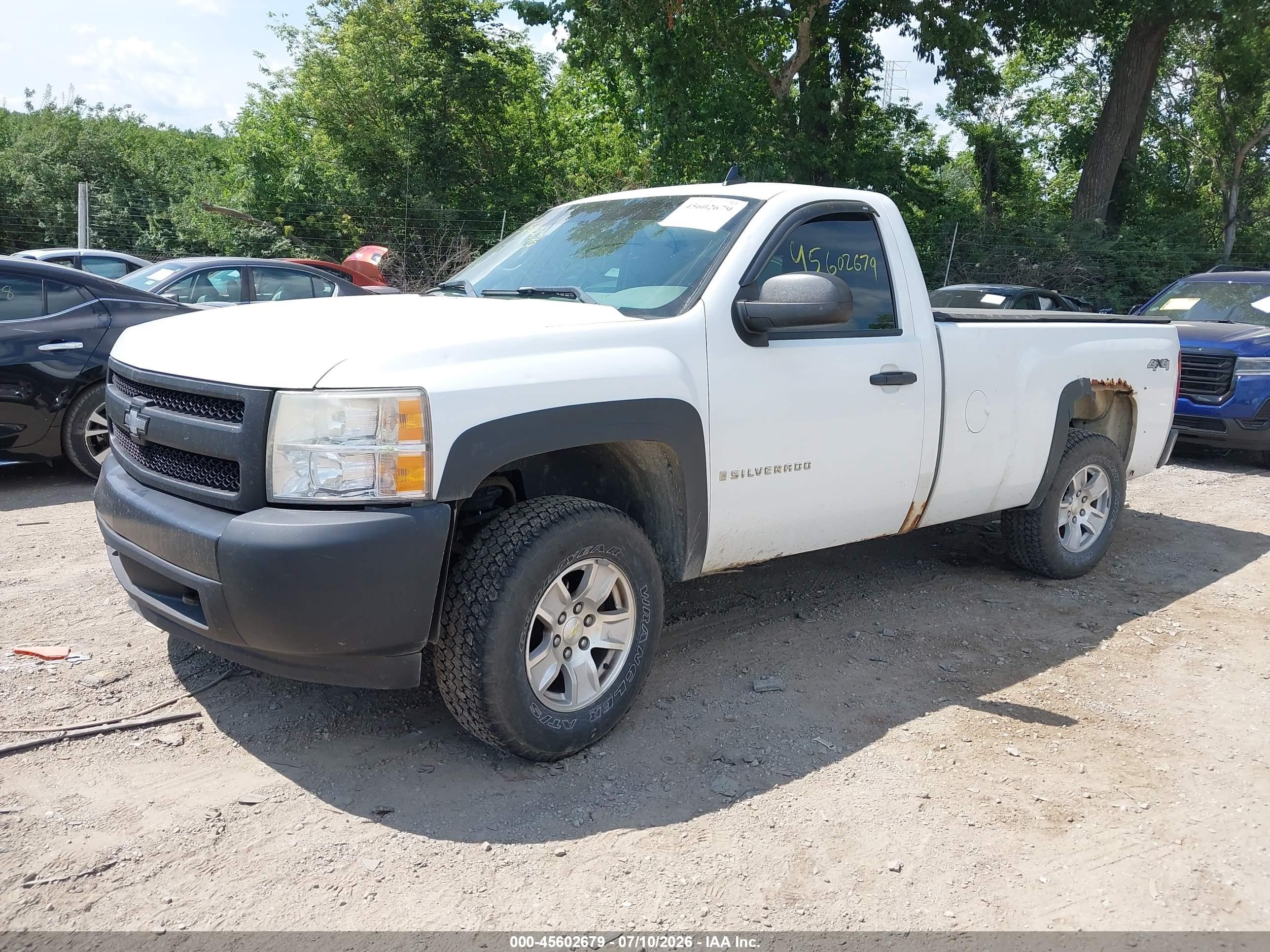 2008 Chevrolet Silverado 1500 Work Truck White vin: 1GCEK14J58E143758