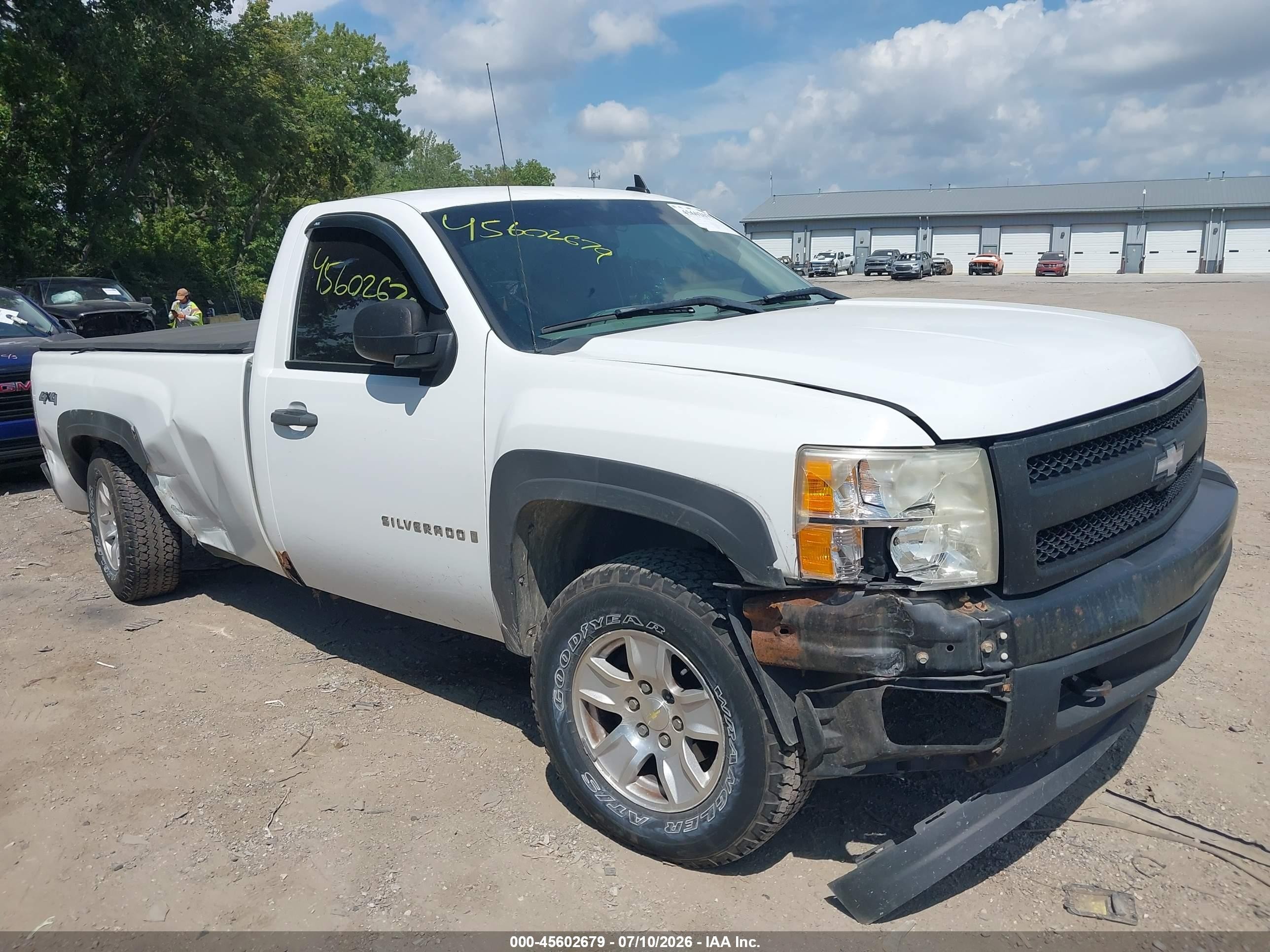 2008 Chevrolet Silverado 1500 Work Truck White vin: 1GCEK14J58E143758
