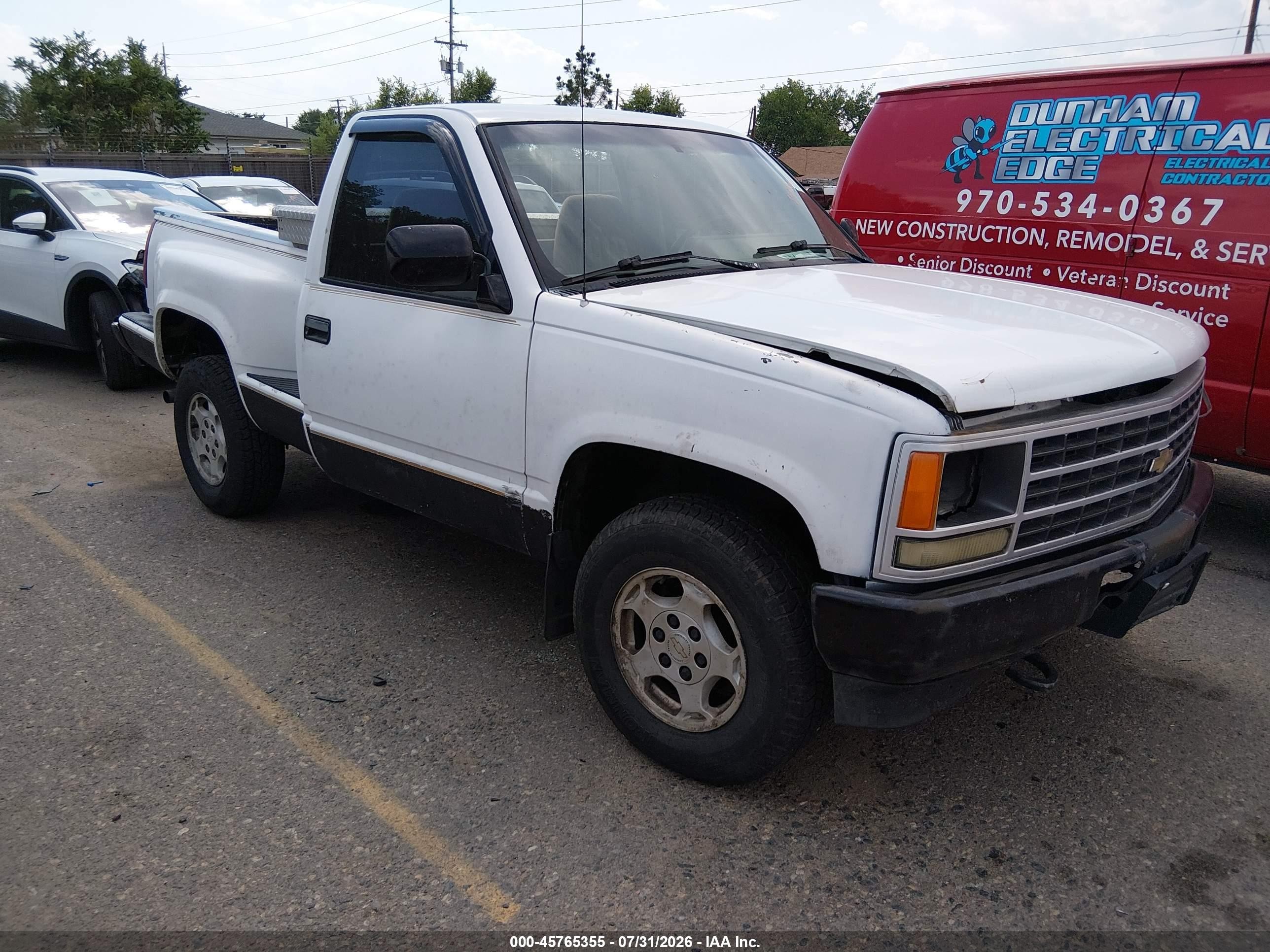 1993 Chevrolet Gmt-400 K1500 Белый vin: 1GCEK14K0PZ154554