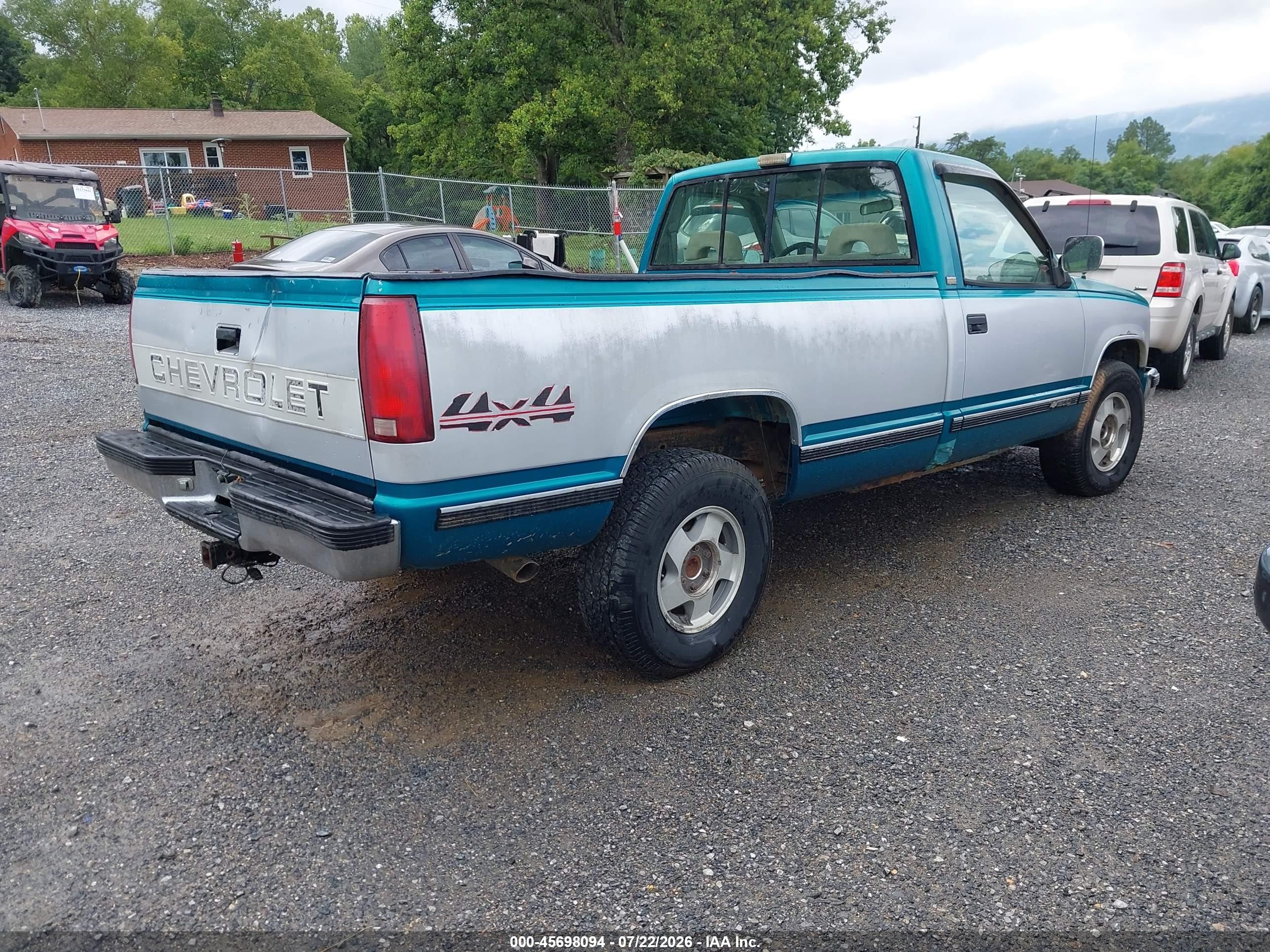 1993 Chevrolet Gmt-400 K1500 Green vin: 1GCEK14K3PE210512