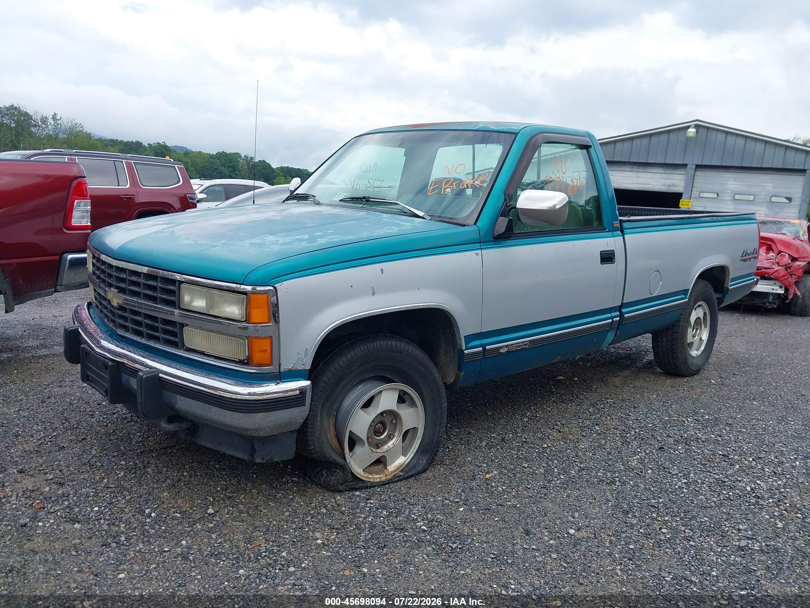 1993 Chevrolet Gmt-400 K1500 Green vin: 1GCEK14K3PE210512