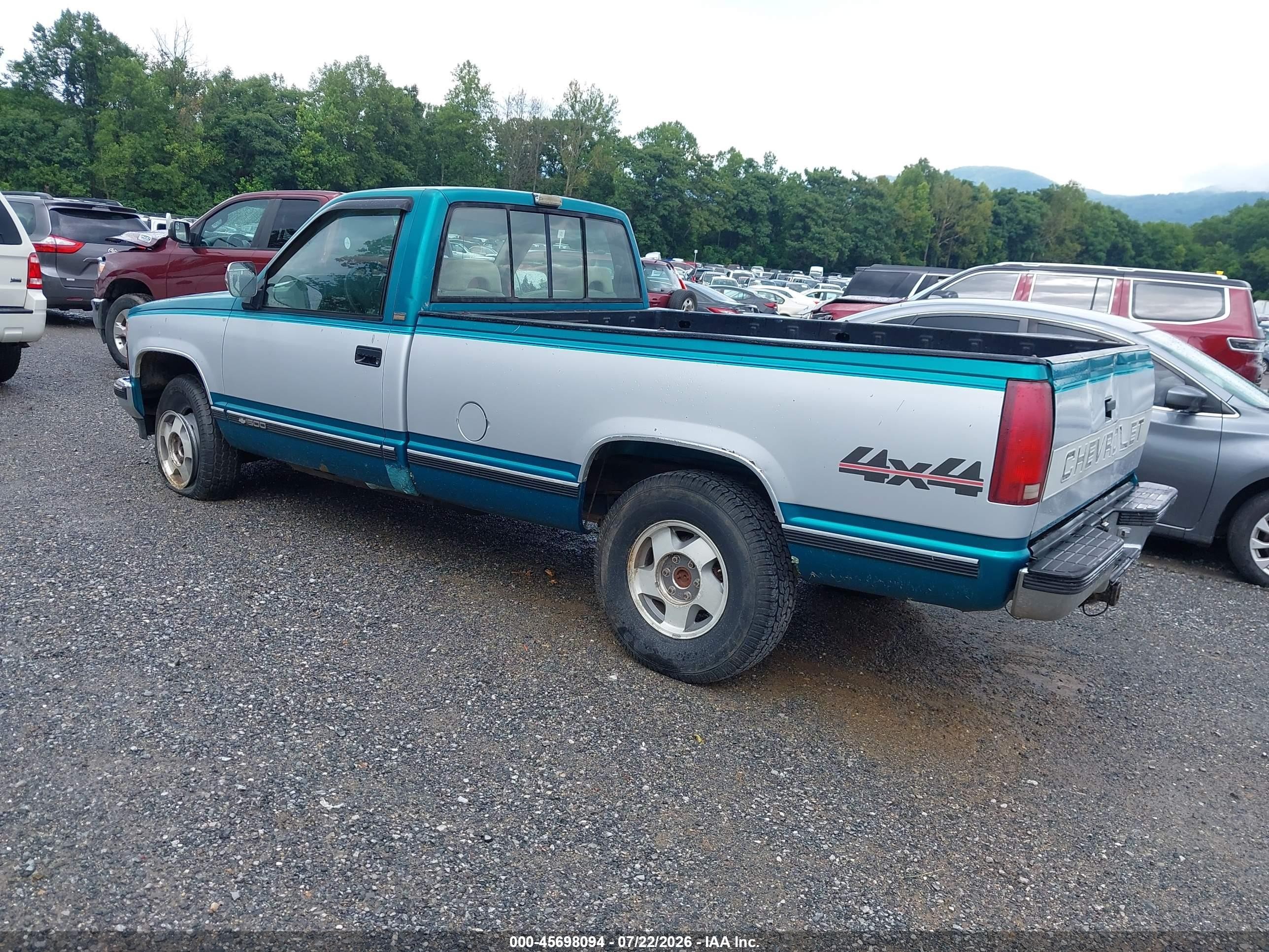 1993 Chevrolet Gmt-400 K1500 Green vin: 1GCEK14K3PE210512