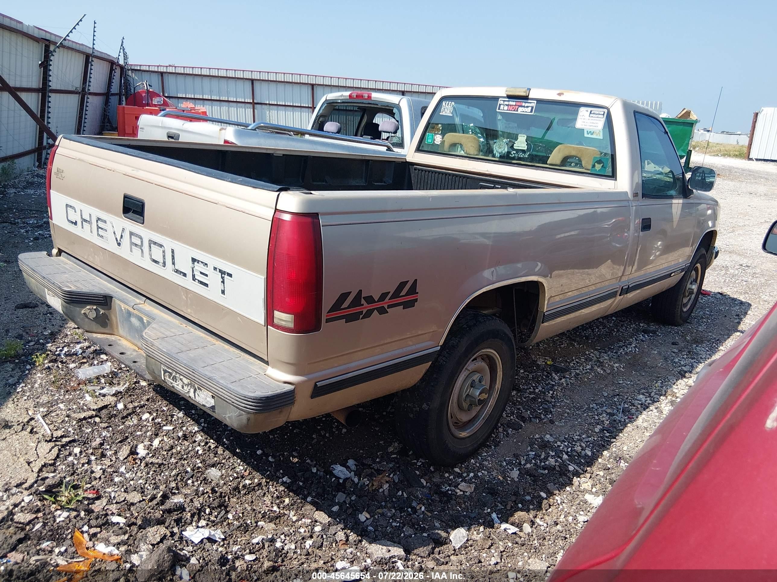 1993 Chevrolet Gmt-400 K1500 Beige vin: 1GCEK14K3PZ225312