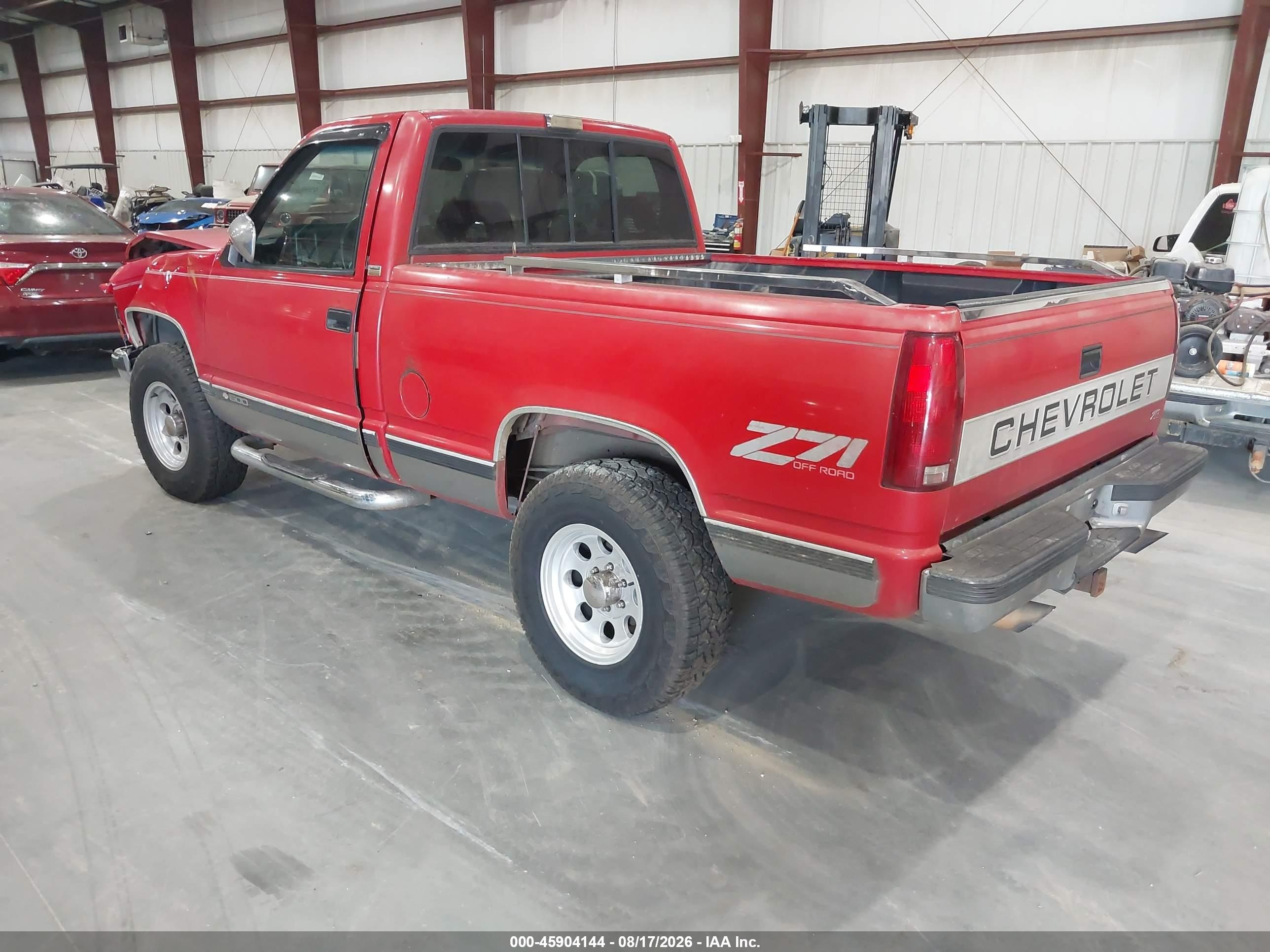 1993 Chevrolet Gmt-400 K1500 Red vin: 1GCEK14K4PZ166559