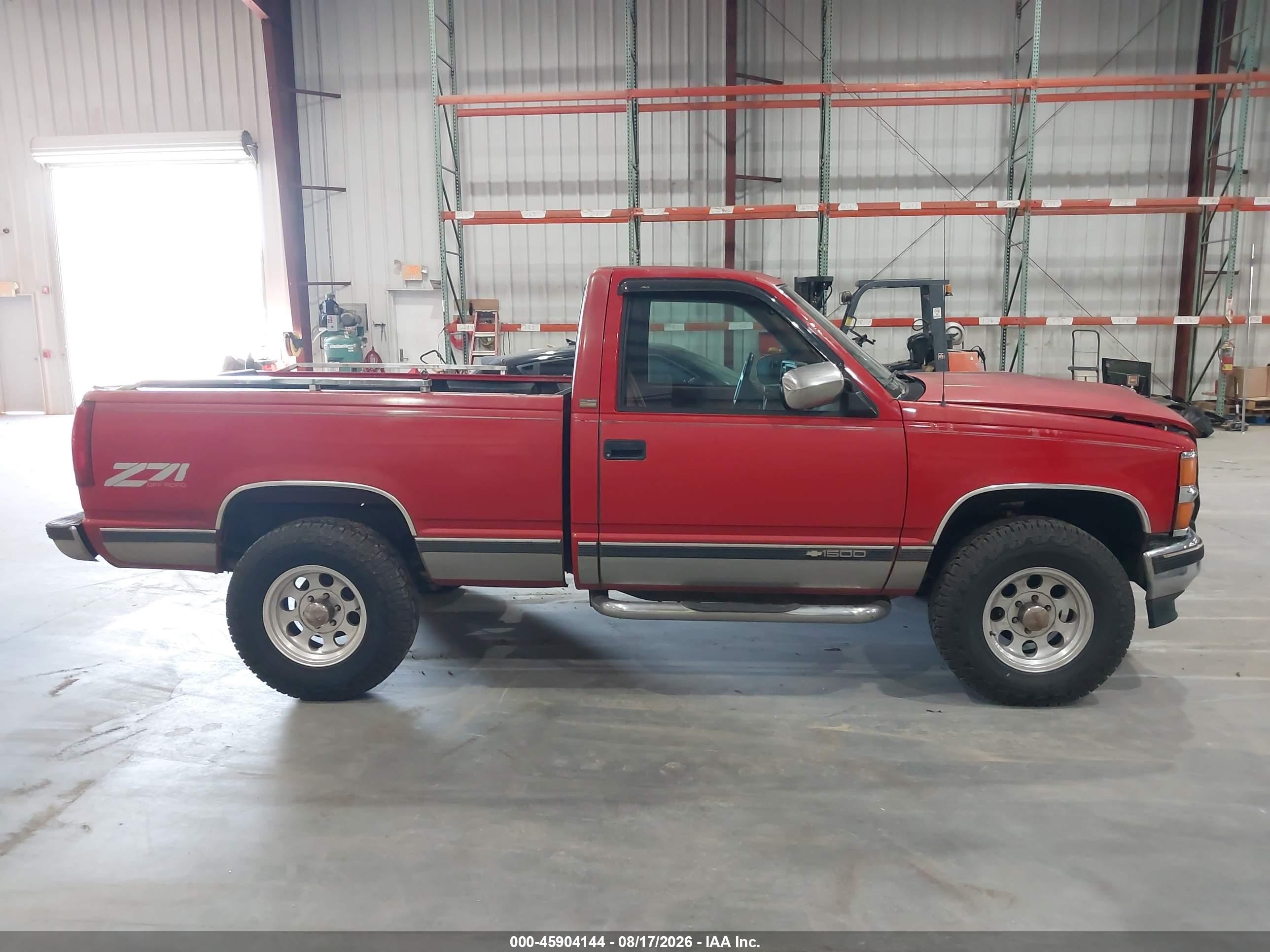 1993 Chevrolet Gmt-400 K1500 Red vin: 1GCEK14K4PZ166559