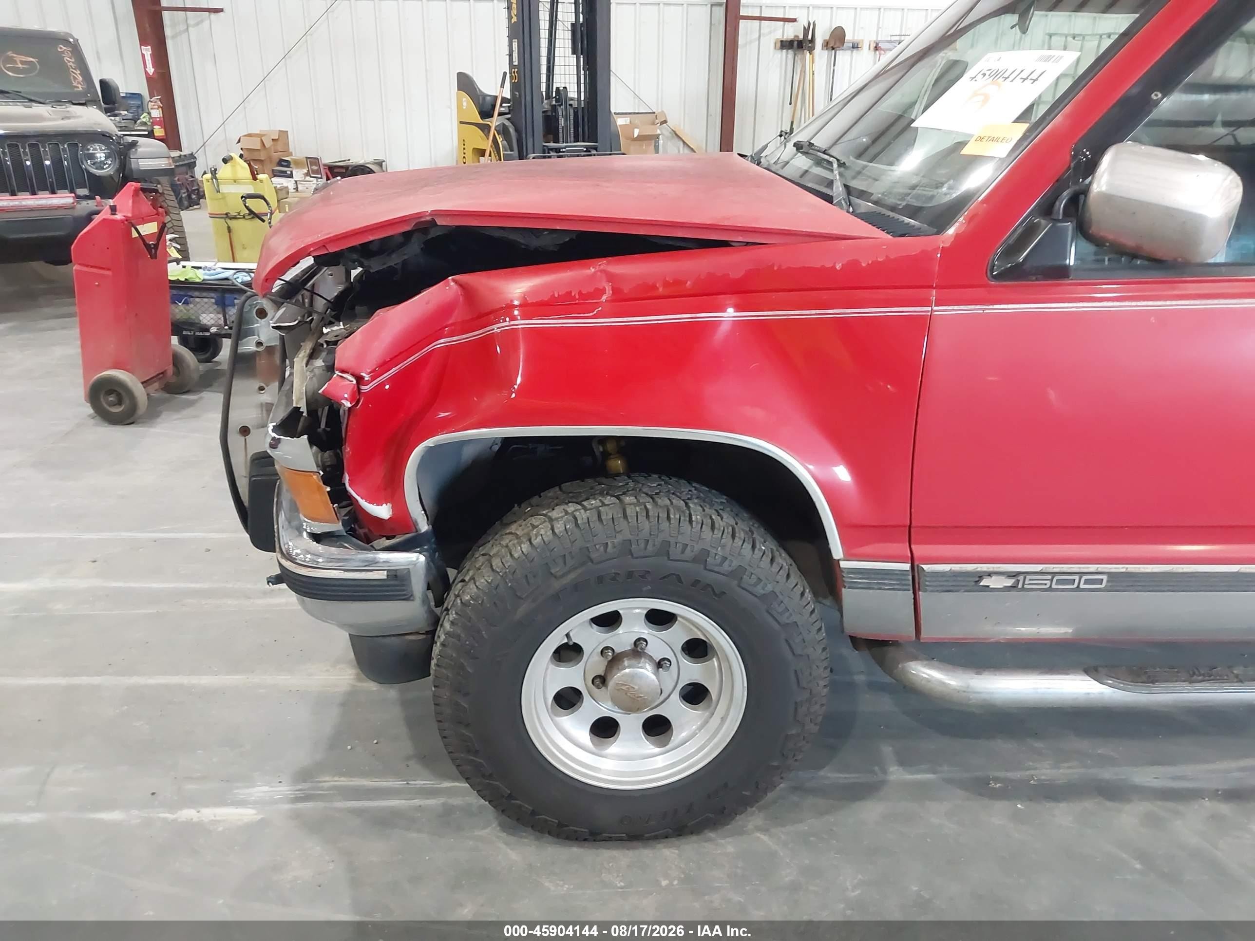 1993 Chevrolet Gmt-400 K1500 Red vin: 1GCEK14K4PZ166559