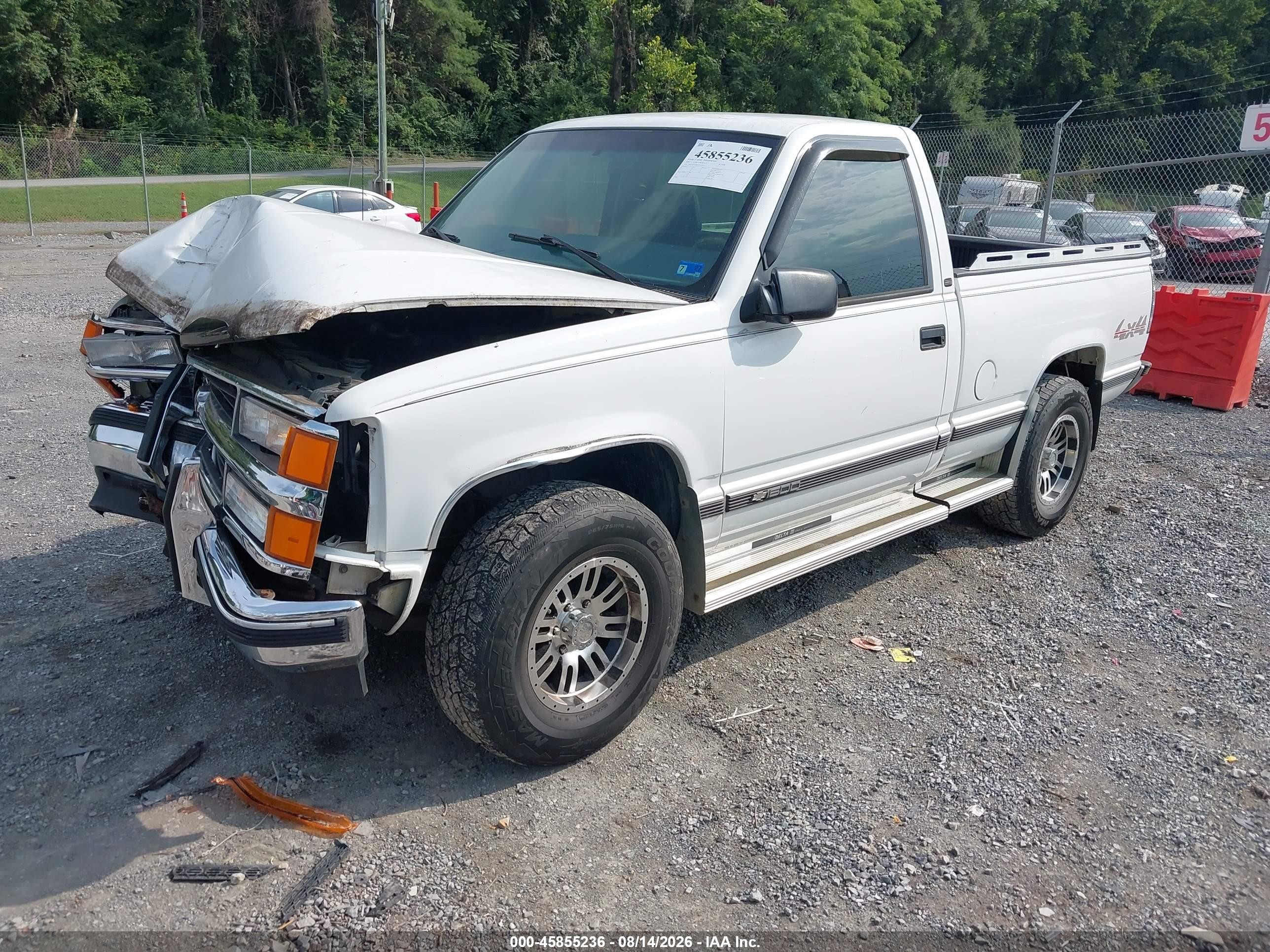 1997 Chevrolet K1500 Fleetside White vin: 1GCEK14M0VZ220731