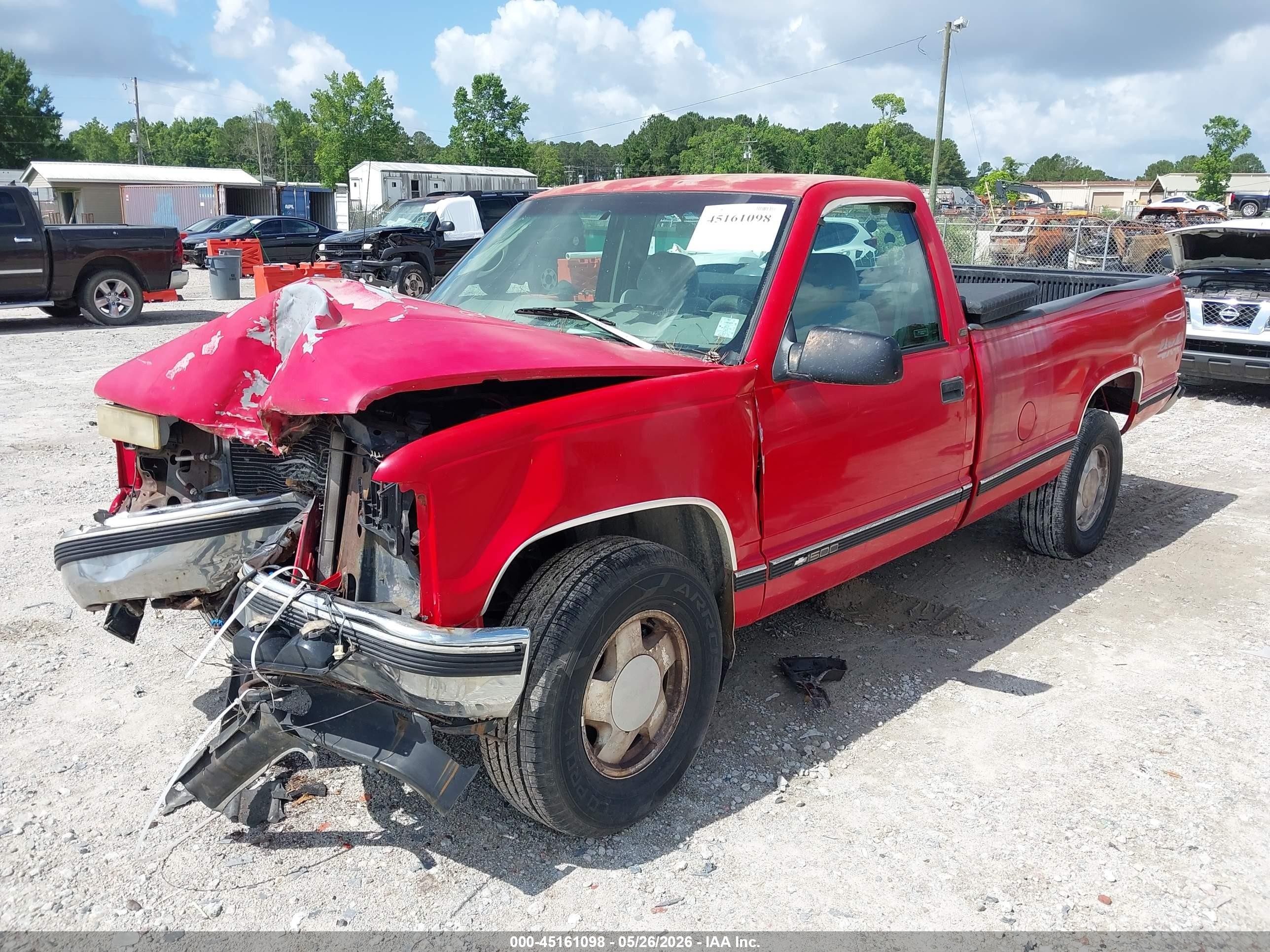 1998 Chevrolet K1500 Fleetside Red vin: 1GCEK14M1WZ172433