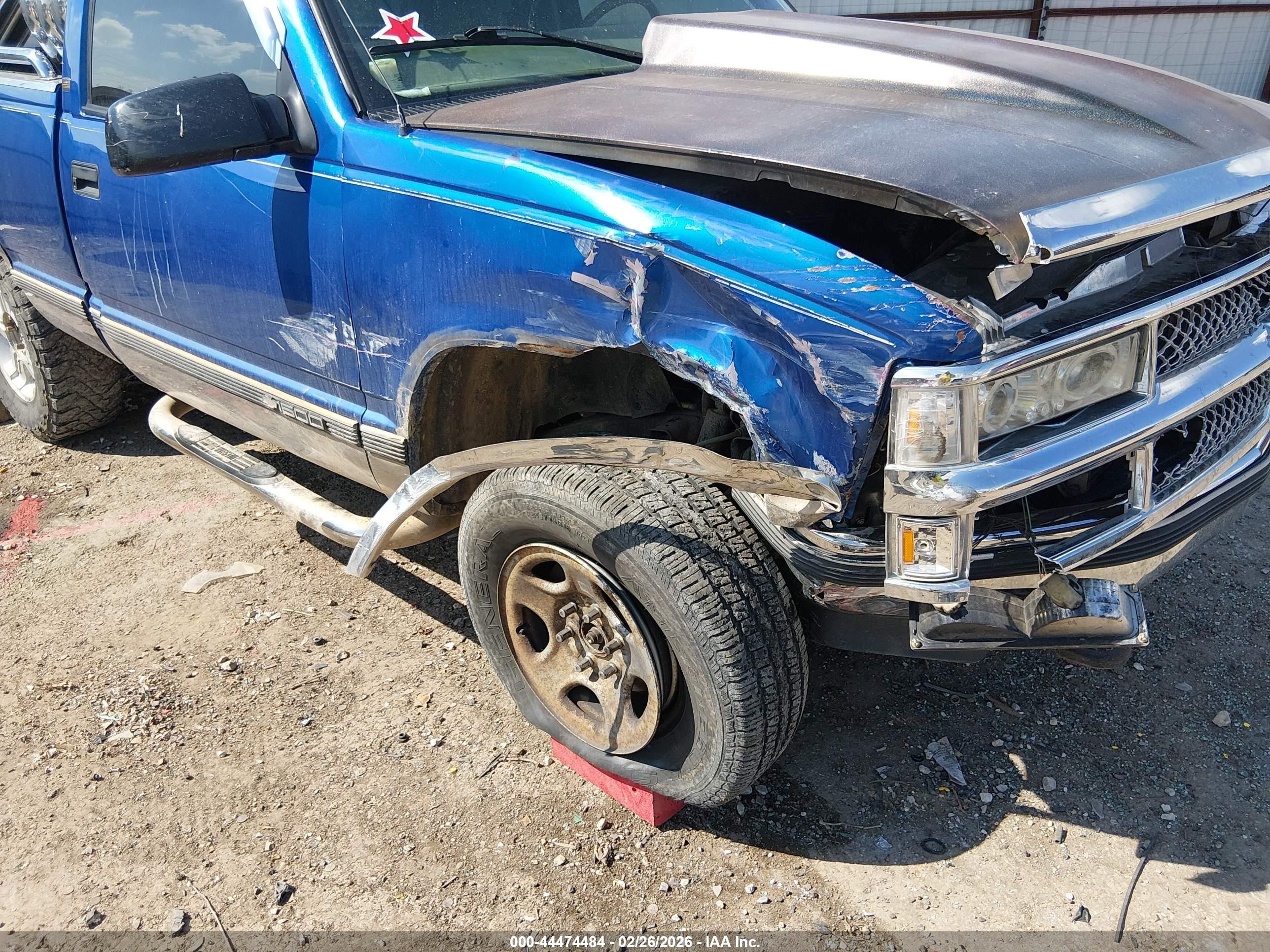1997 Chevrolet K1500 Fleetside Blue vin: 1GCEK14R2VZ153769