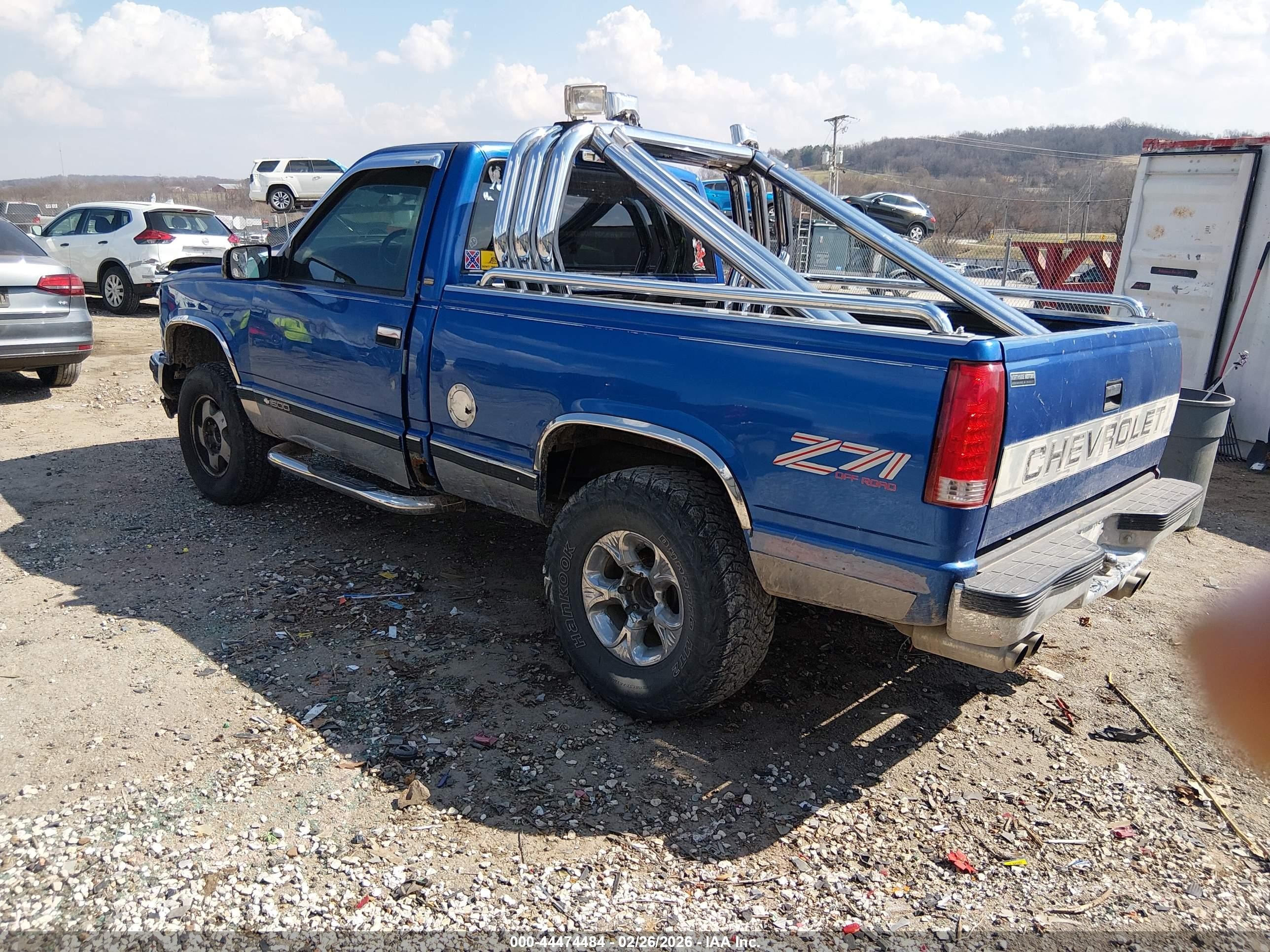 1997 Chevrolet K1500 Fleetside Blue vin: 1GCEK14R2VZ153769