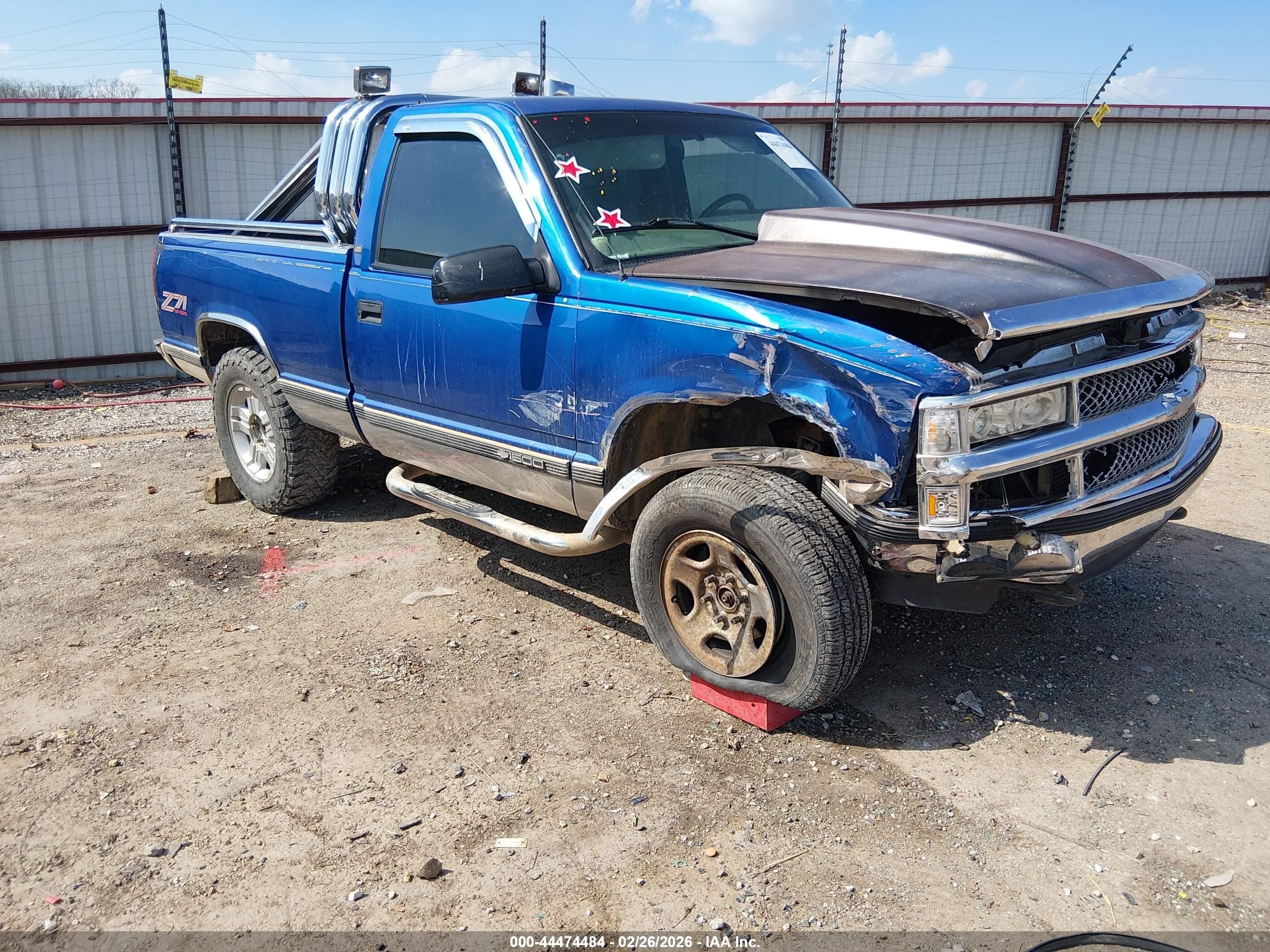 1997 Chevrolet K1500 Fleetside Blue vin: 1GCEK14R2VZ153769