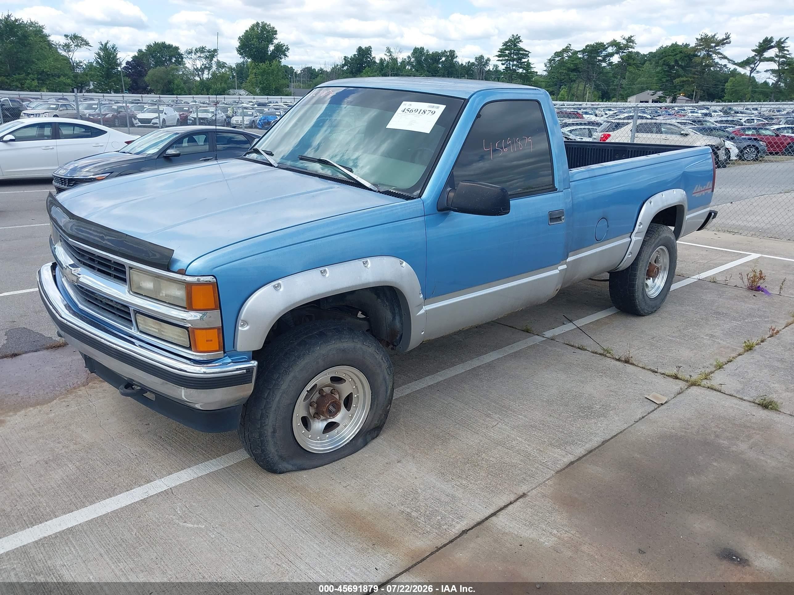1996 Chevrolet Gmt-400 K1500 Синий vin: 1GCEK14R3TZ135830