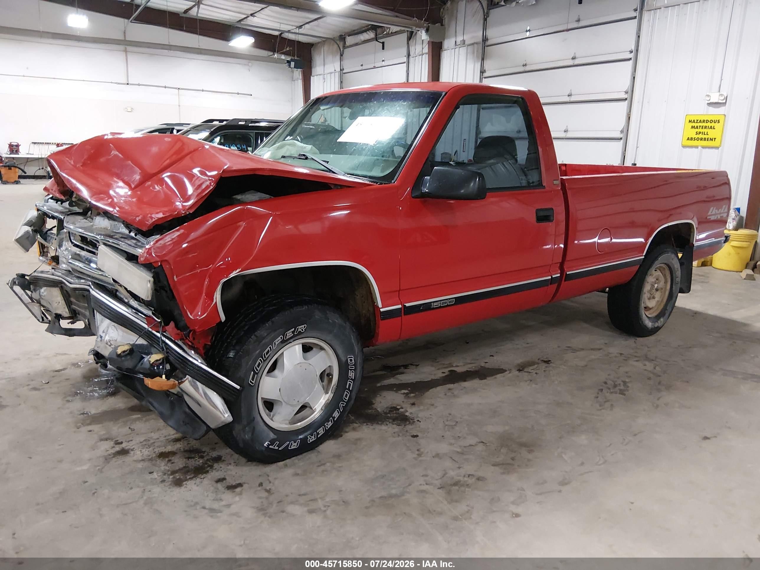 1998 Chevrolet C/k 1500 Fleetside Red vin: 1GCEK14R5WZ201914