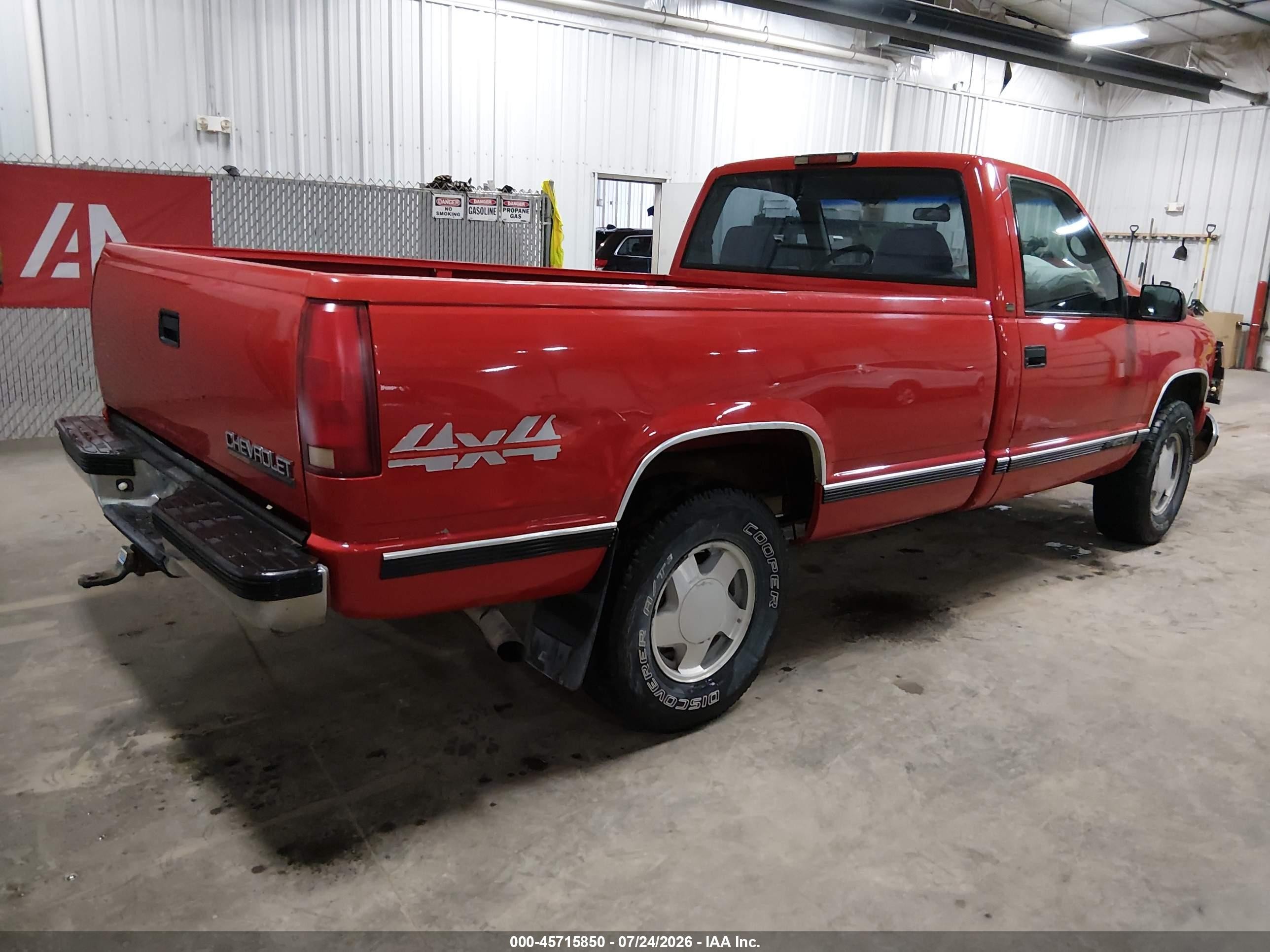 1998 Chevrolet C/k 1500 Fleetside Red vin: 1GCEK14R5WZ201914